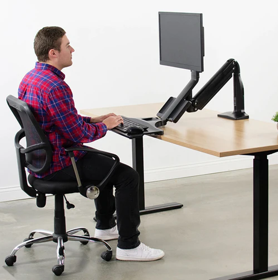 Soporte de Escritorio y Pared para Monitor 17 a 32 Pulg y Teclado - Trabaje parado o sentado