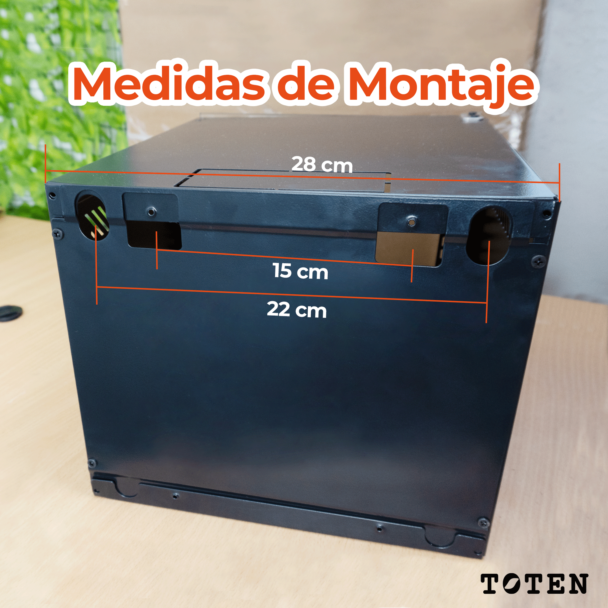 Gabinete de pared para Servidor - Modelo Desarmado / 4RU/ 31.5x28x24cm (largo, ancho y altura)