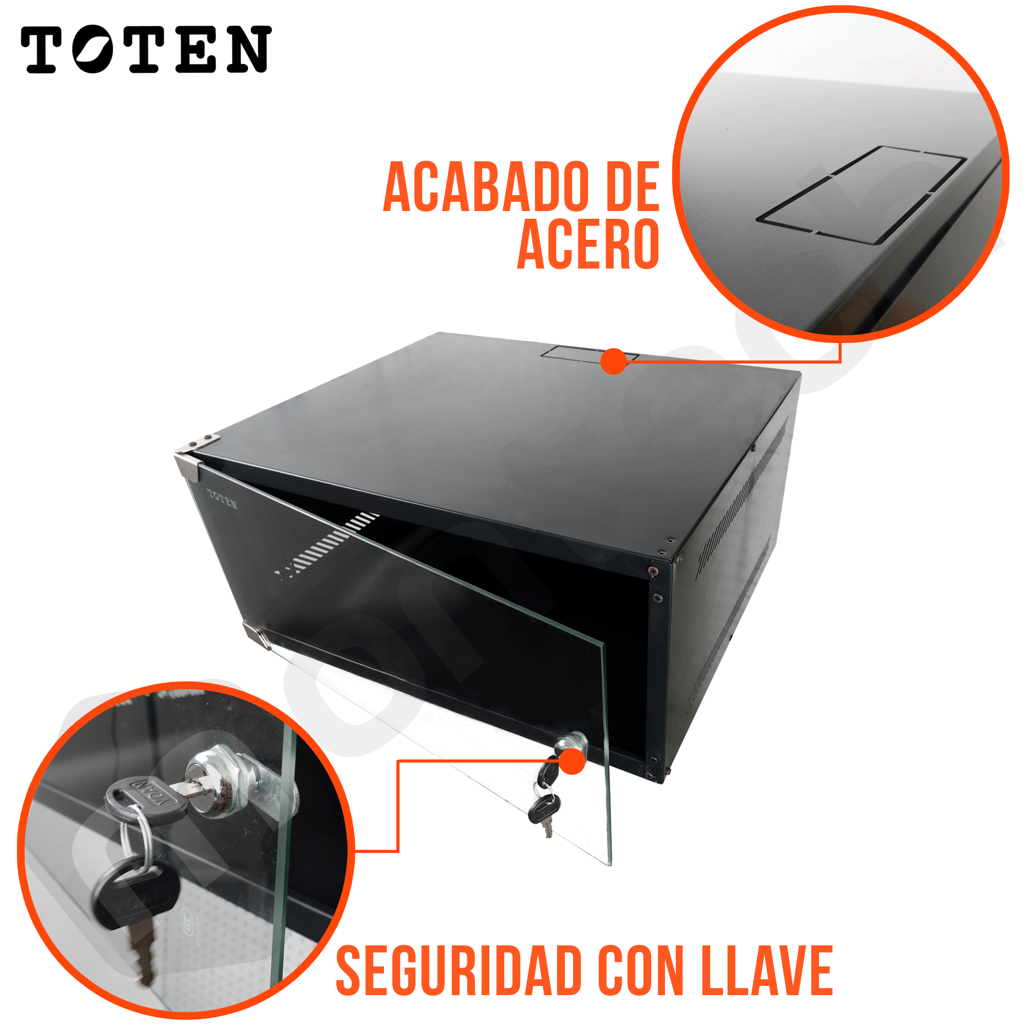 Gabinete de Pared para Servidores / 4RU / 52x44x24.5 cm (Largo, ancho y alto)