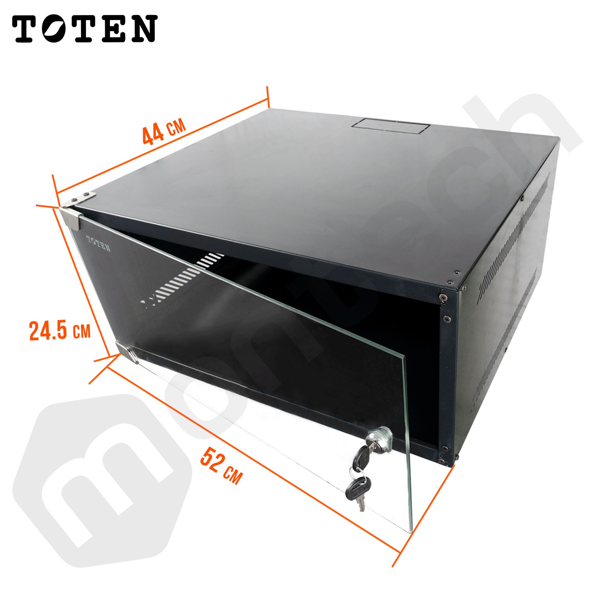 Gabinete de Pared para Servidores / 4RU / 52x44x24.5 cm (Largo, ancho y alto)