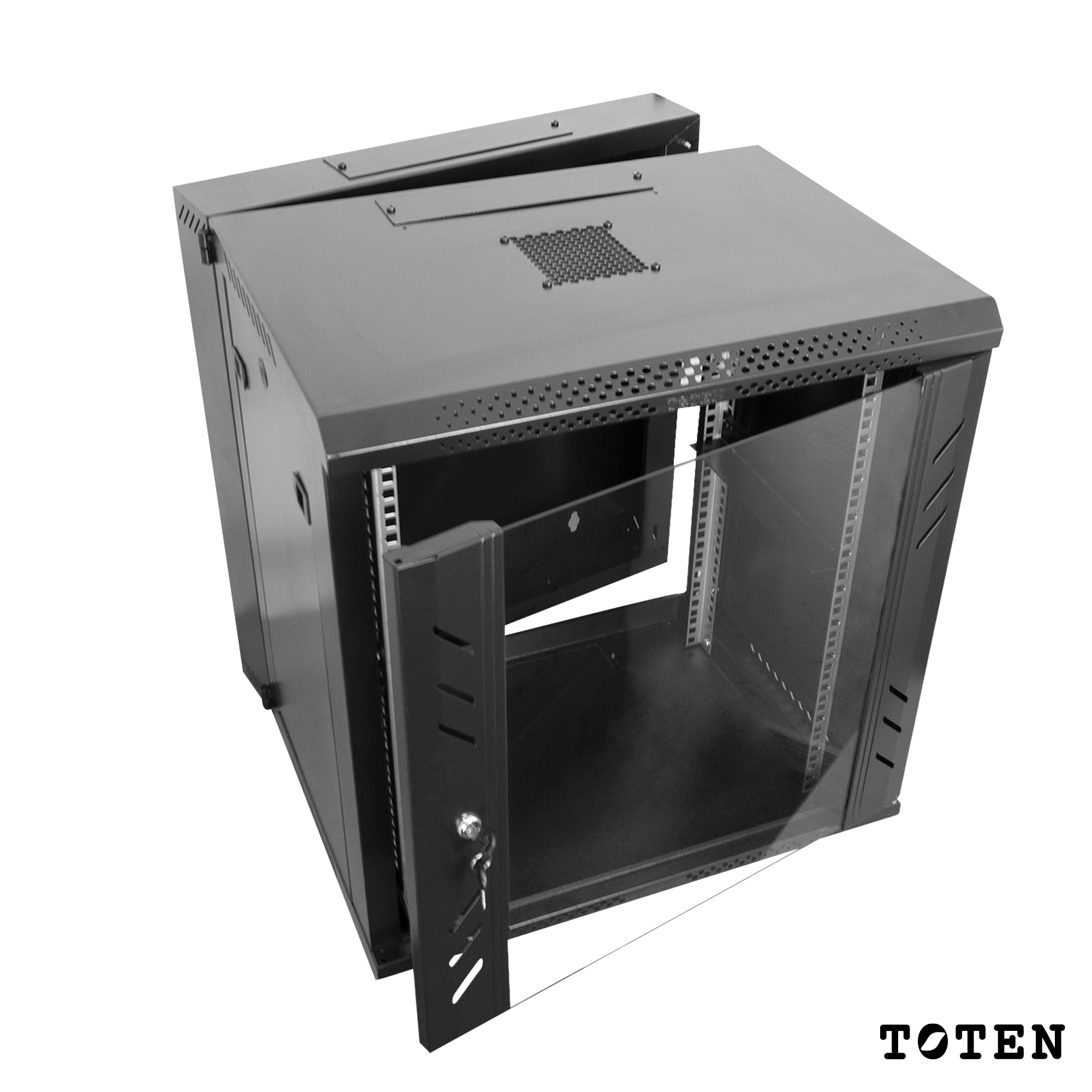 Gabinete Pivotable Abatible de Pared para Servidores / 12 RU / 60x54x64 cm (Largo, ancho y altura)