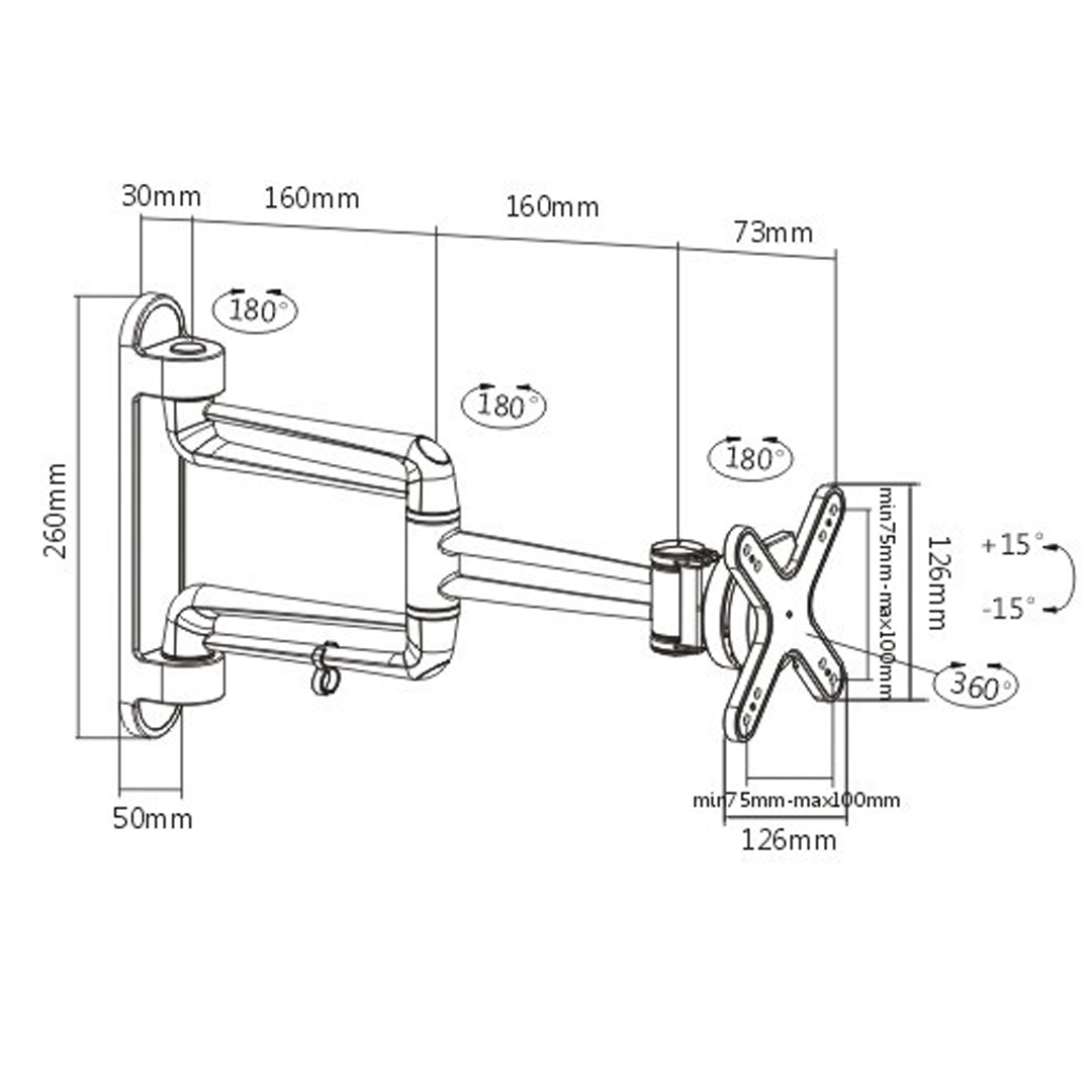Soporte Giratorio con Llave de seguridad para Tablet de 7 a 11 Pulg / Pared