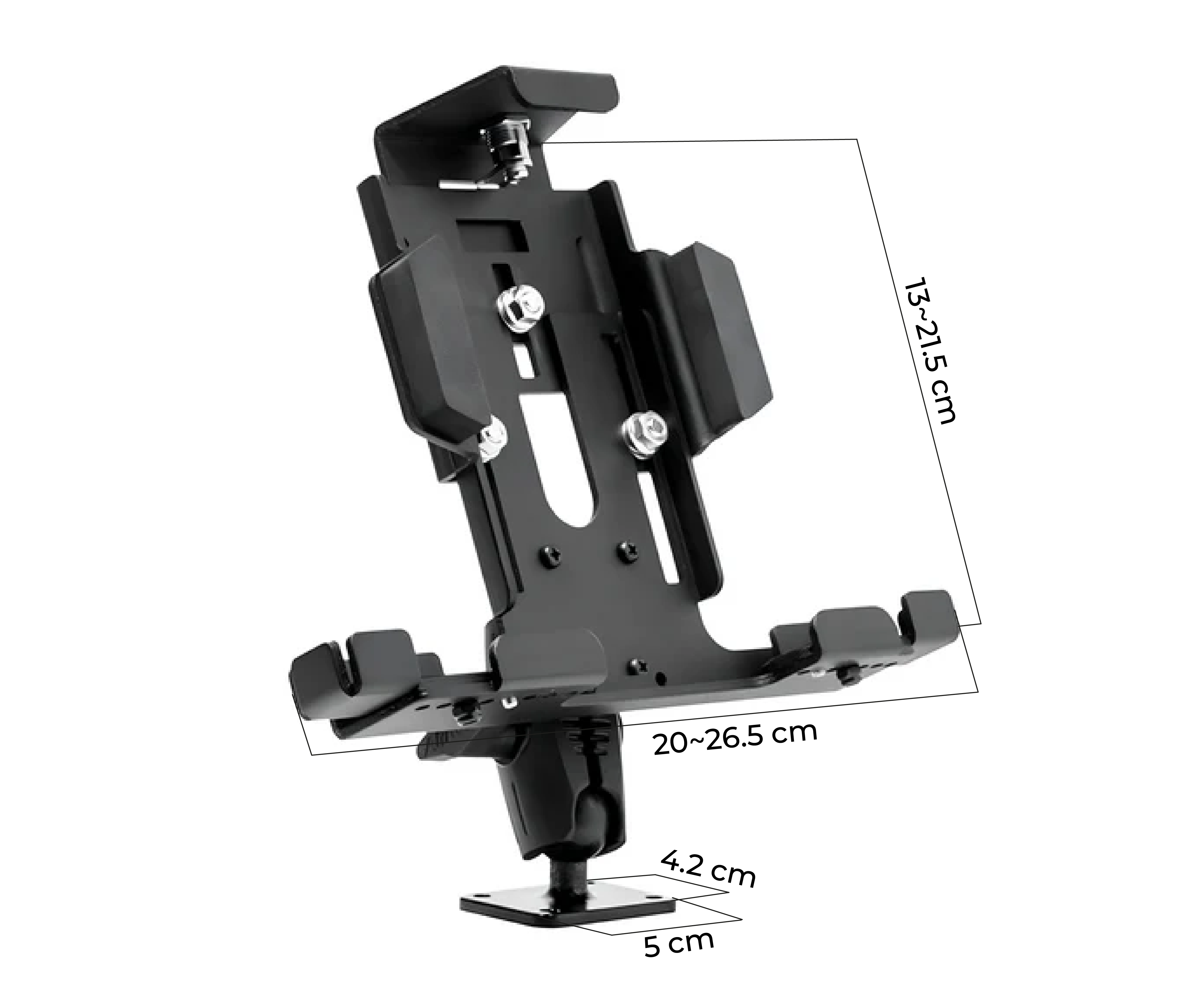 Soporte con llave de seguridad para Tablet 7 a 10 Pulg / Fijación con tornillos a superficies planas sólidas