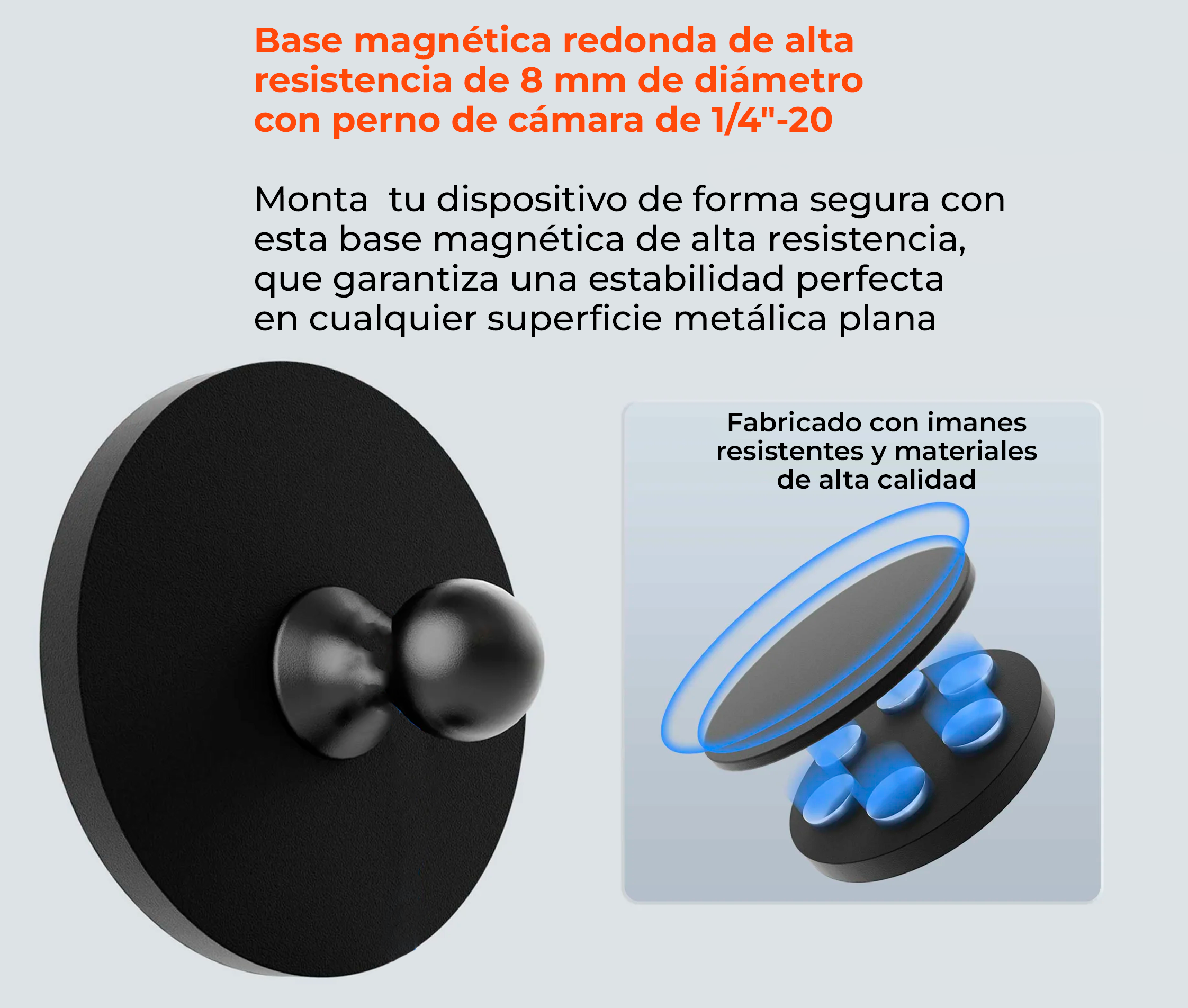 Soporte Imantado para cámaras y videocámaras / Fijación en Superficies Metalicas