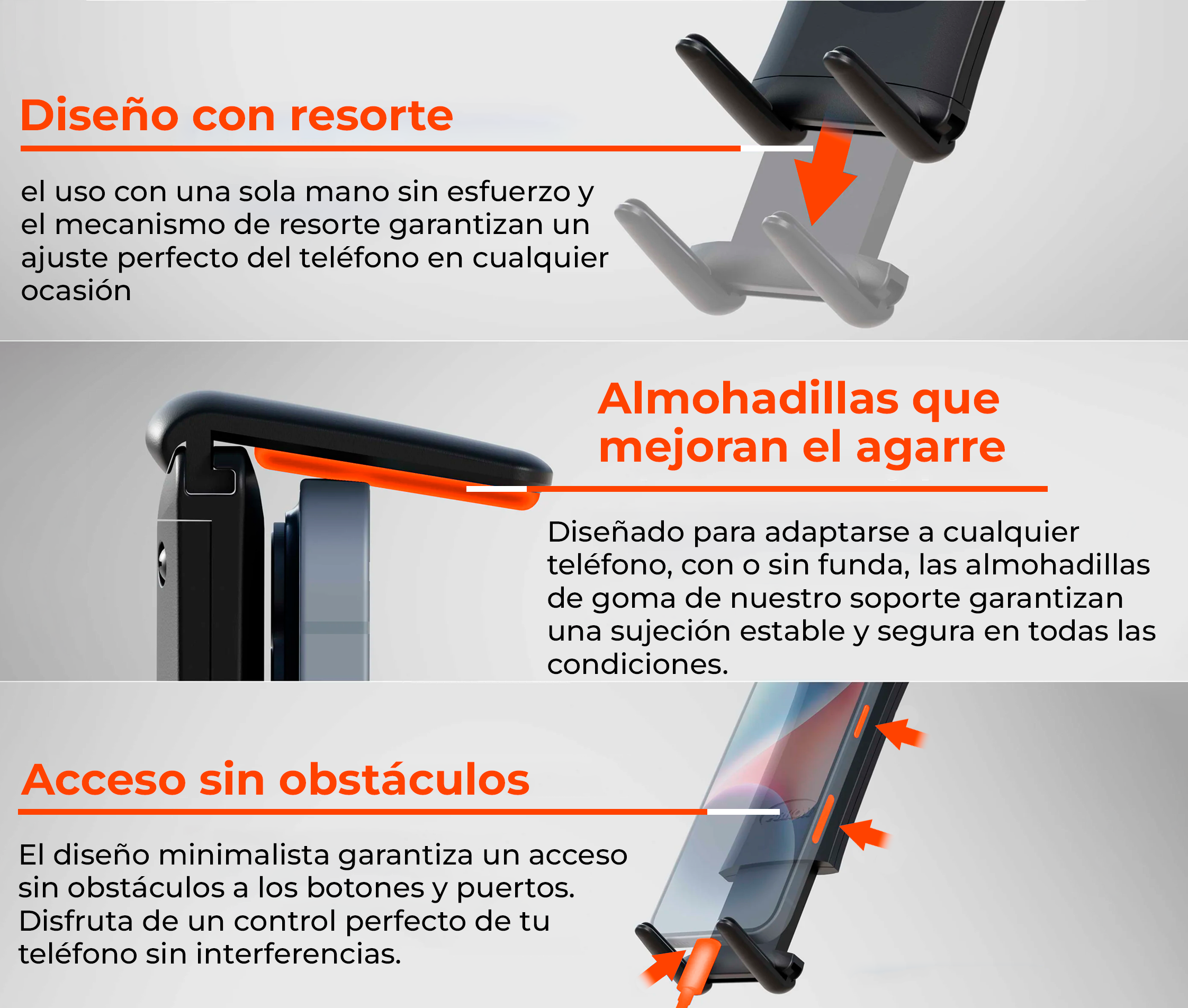 Soporte con Abrazadera tubular para Tablet 7 a 18 Pulg / Fijación en tripodes o Tubos de 18 a 35mm