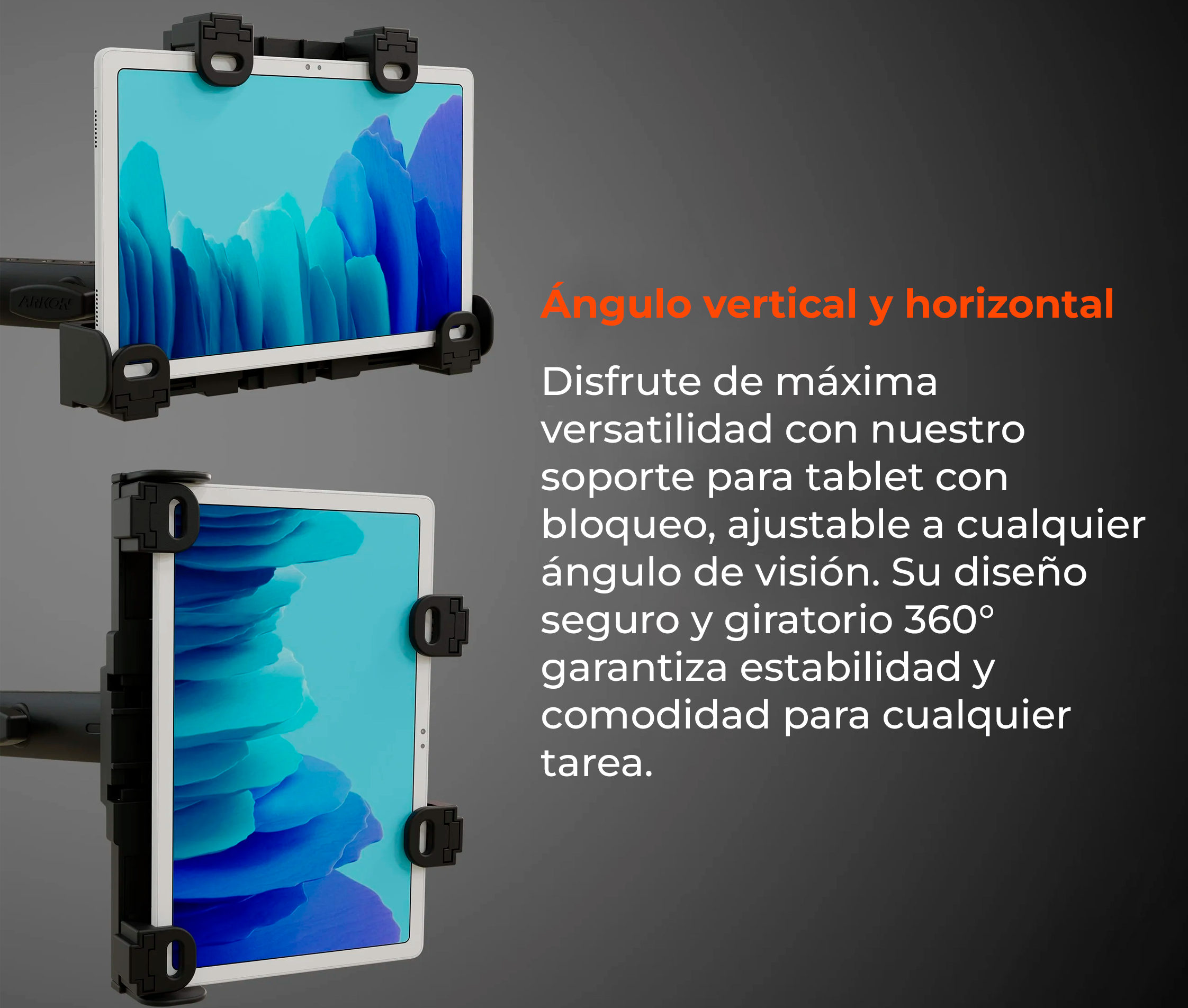 Soporte con Bloqueo para Tablets 7 a 10 Pulg / Montaje en Reposacabezas de Auto