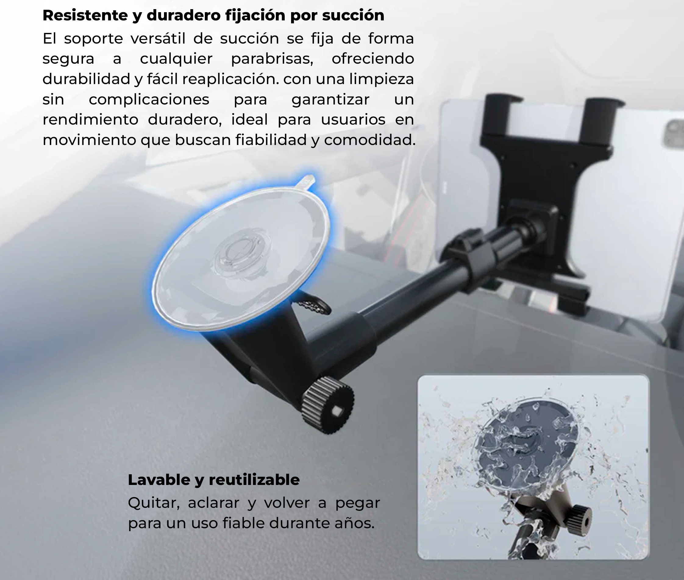 Soporte para Tablet - Montaje en parabrisas con brazo de extensión