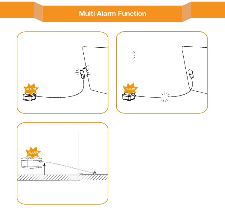 Cable Seguridad Retráctil Antirrobo con Alarma de Seguridad para Superficie Plana