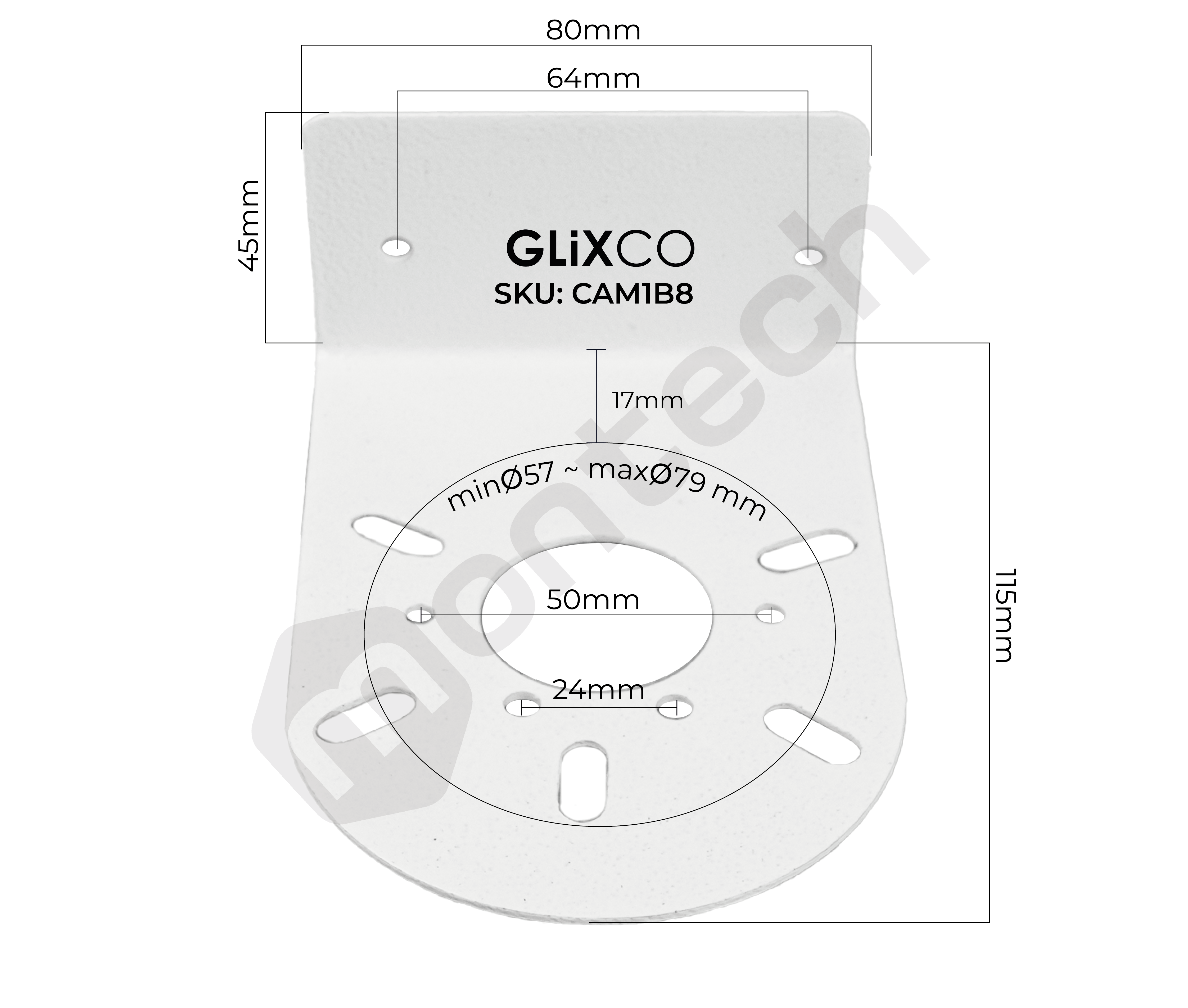 Soporte para Cámara de Seguridad - Montaje en Pared
