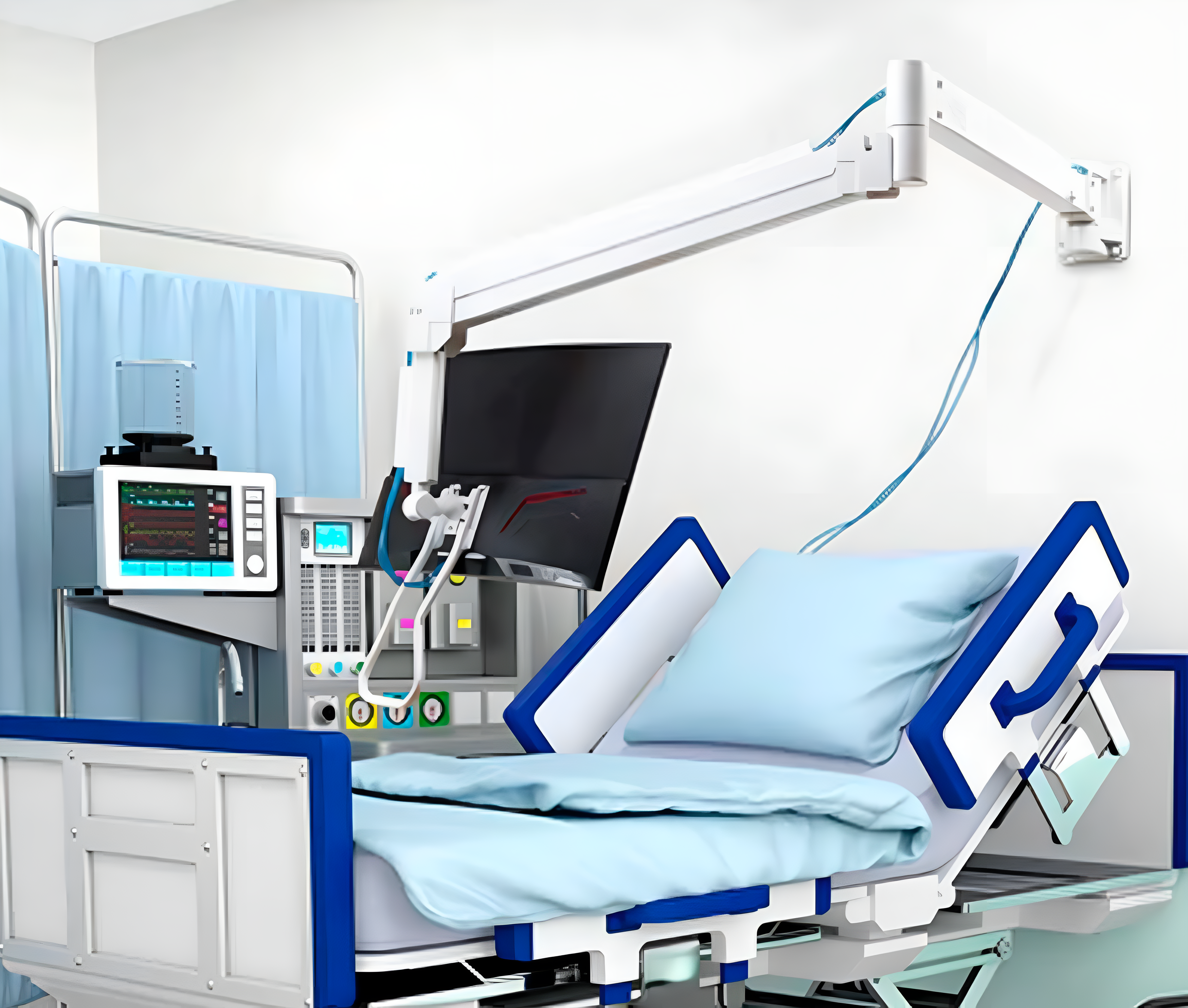 Rack Soporte con Brazo Ergonómico de Pared para Monitor 17 a 32 Pulg / Uso Médico y Hospitalario