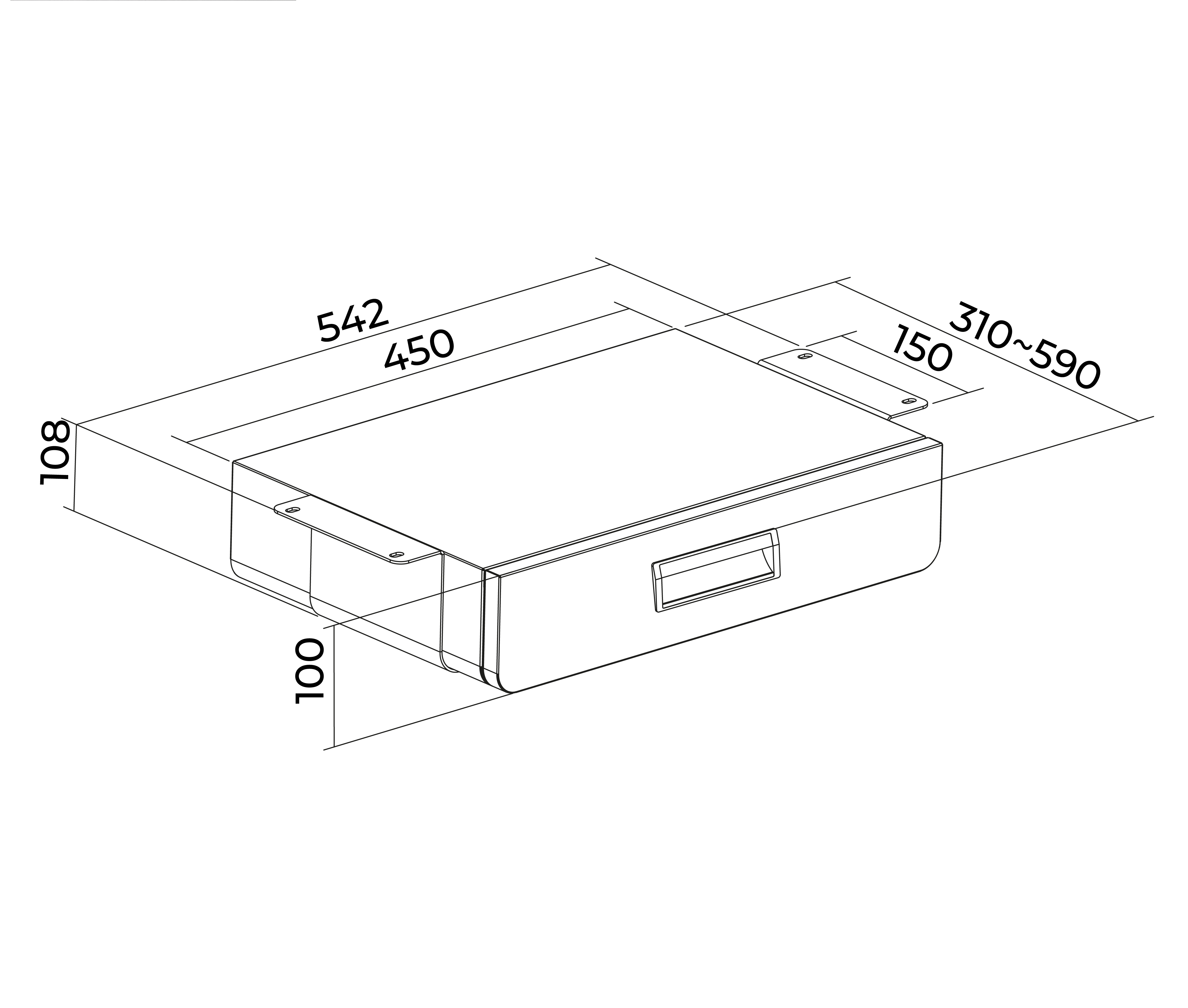 Cajón de Almacenamiento Debajo del Escritorio