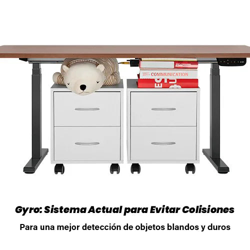 Escritorio Eléctrico + Tablero Melamina 150 x 71 cm Espesor 25mm / Doble Motor / Carga 125 kg /Altura Regulable para trabajar Sentado y Parado