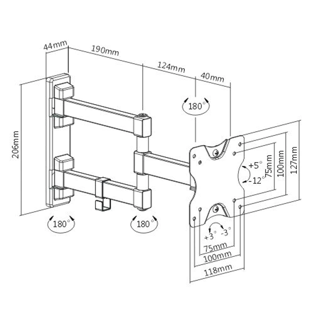 Rack Giratorio Para Monitor 13 a 27 Pulg y Soporte para Teclado