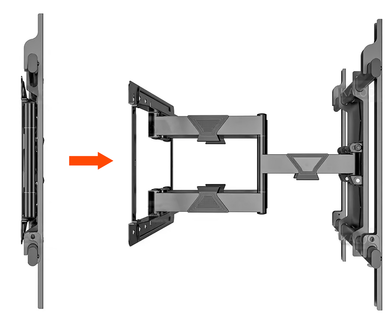 Rack Giratorio con Doble Brazo Articulado Pantalla interactiva TV 65 a 120 Pulg / Carga 120 kg / VESA Max 1000x600mm