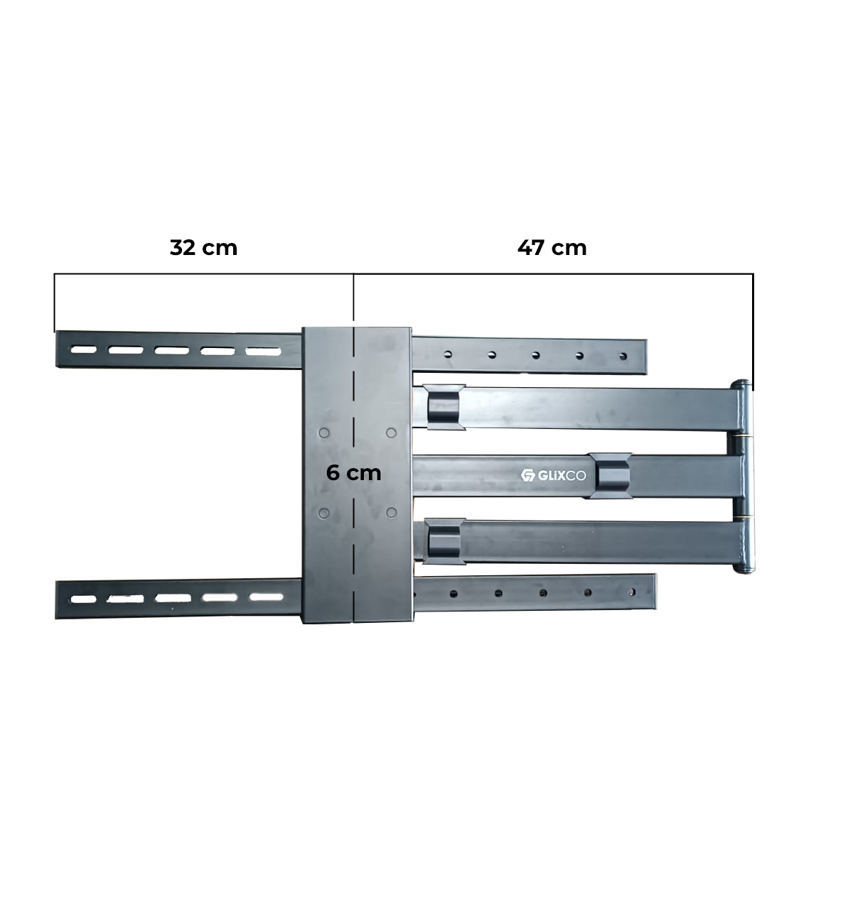 Rack Giratorio TV 32 a 75 Pulg / VESA Max 60x40cm / Carga 45 kg / Brazo extendido 100 cm