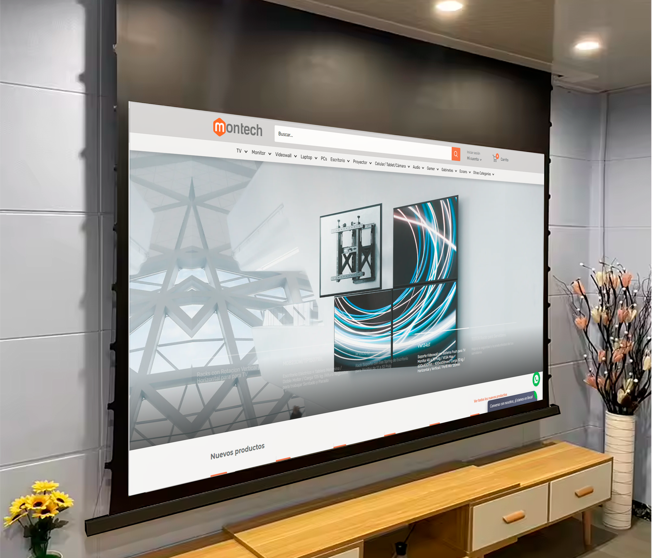 Ecran Eléctrico Tab Tensionado 150 Pulg (4:3) 3.05x2.29 m / Vinil / Motor Tubular