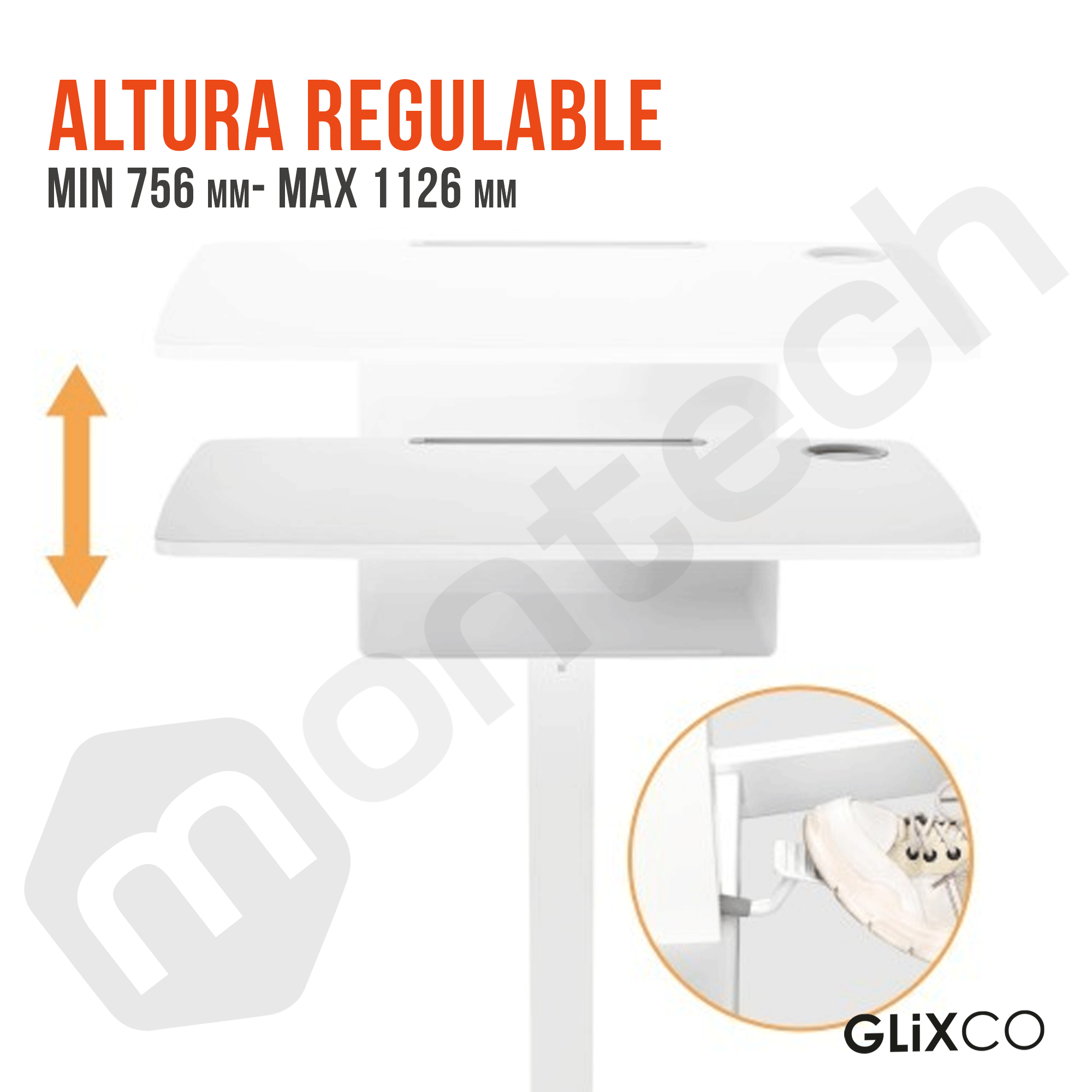 Estación de trabajo con Cajón / Altura regulable