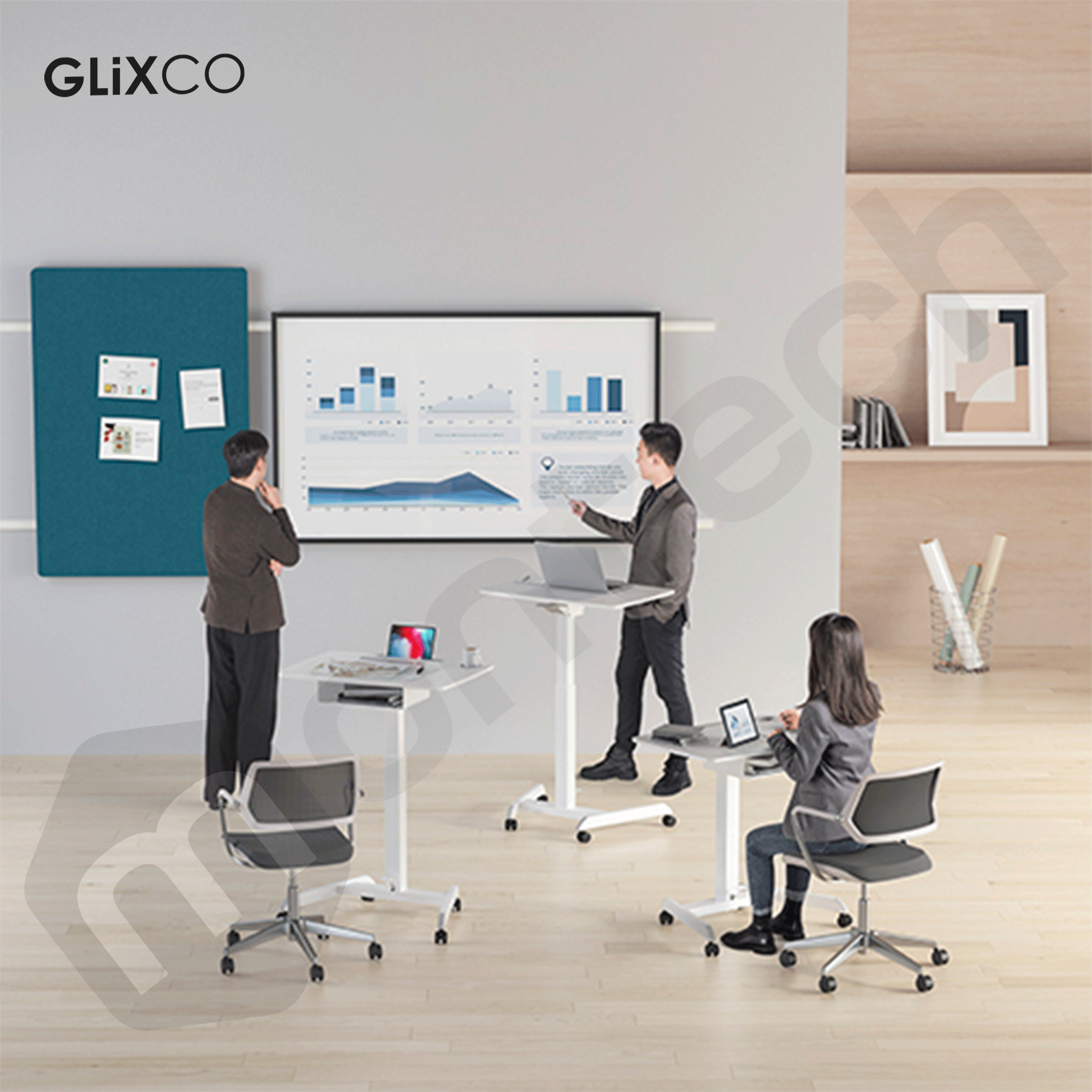 Estación de trabajo con Cajón / Altura regulable