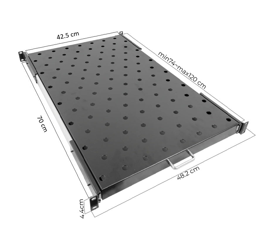 Bandeja Deslizable Soporta 20 kg / Ancho 48.2 x Profundidad 74~120 cm