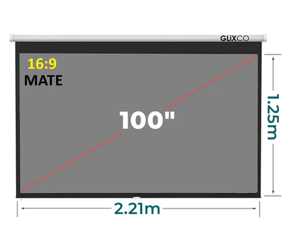 Ecran Manual Gris Mate 100 Pulg (16:9) 2.21x1.25 m