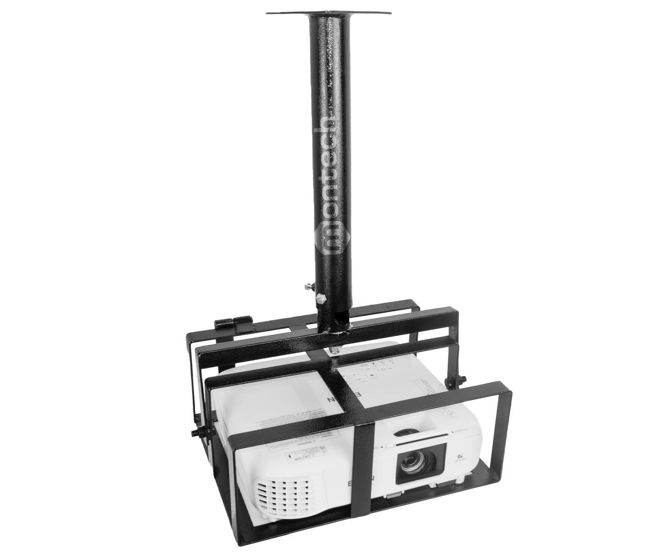 Soporte Techo para Proyector Tipo Jaula Antirrobo 34x28x13.8cm / Altura Tubo 38~63 cm