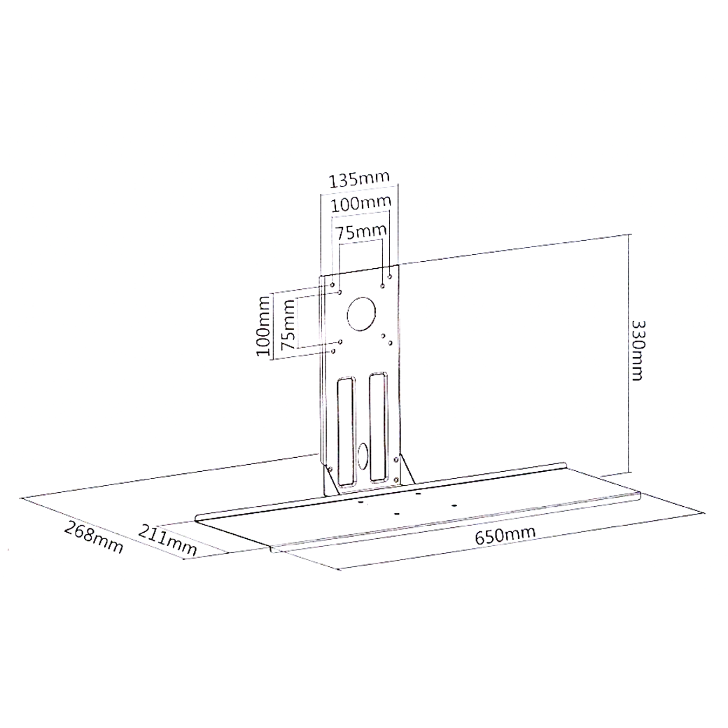 Rack Giratorio Para Monitor 13 a 27 Pulg y Soporte para Teclado