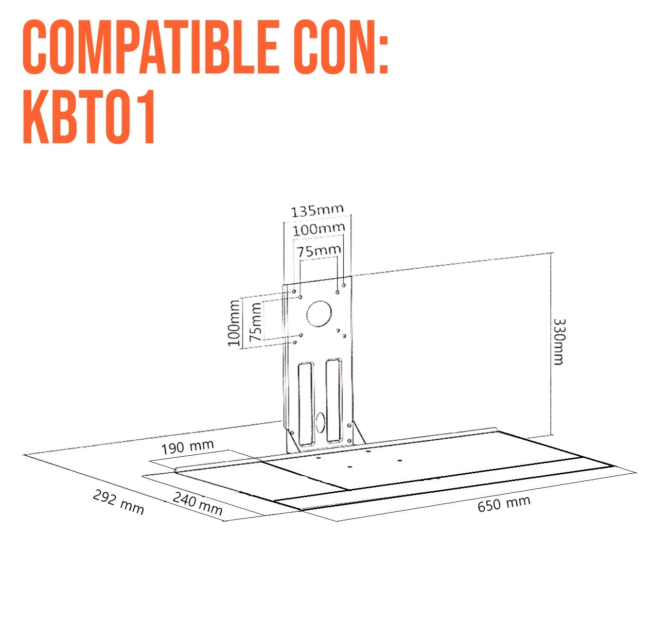 Rack Pared con Teclado para Monitor 13 a 27 Pulg