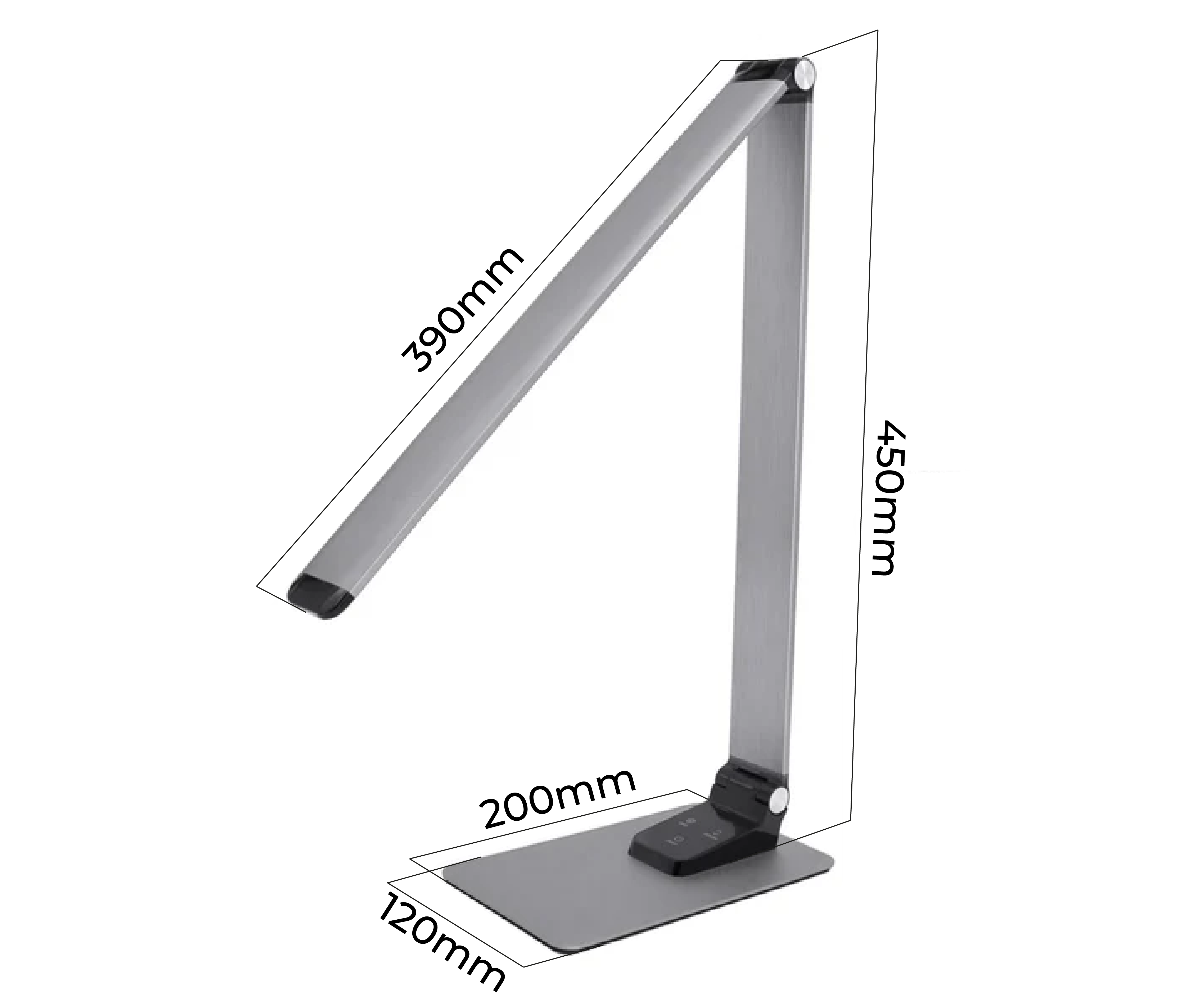 Lámpara Led Touch de Escritorio de Aluminio con Puerto USB - Plateado