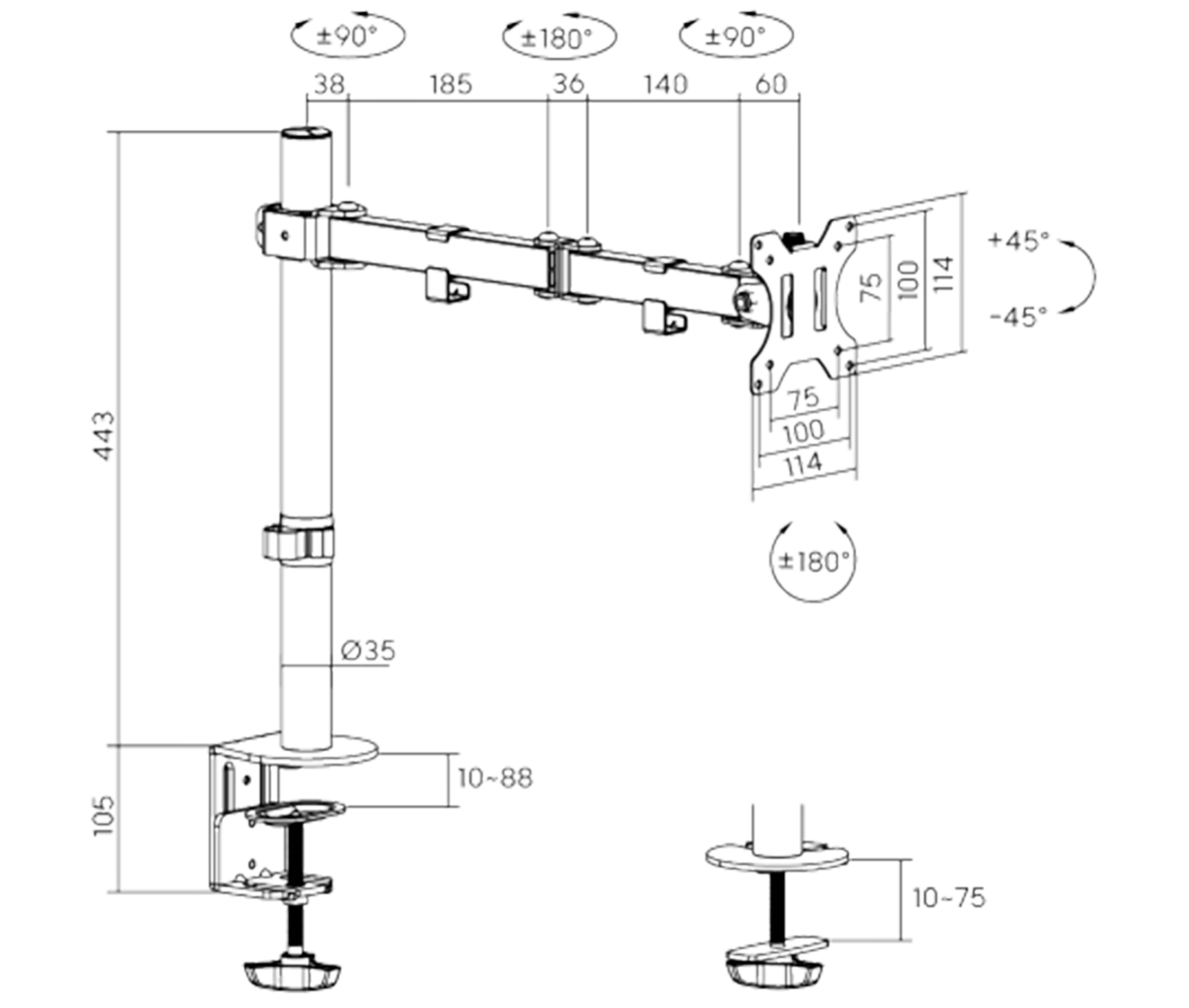 Rack Soporte de Escritorio para Monitor 13 a 32 Pulg