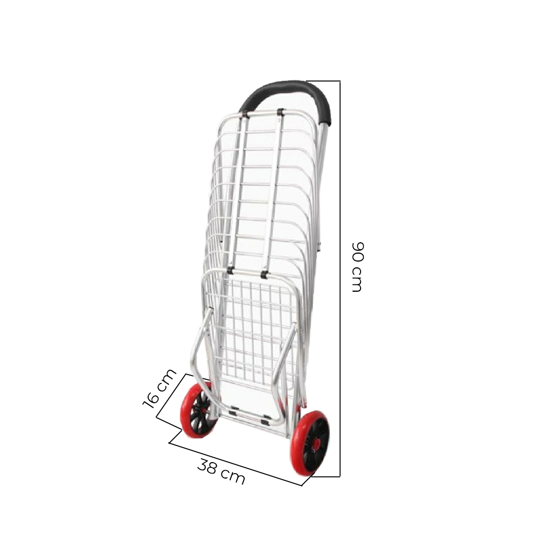Coche de compras para Mercado / Carrito Plegable - Aluminio - 4 Ruedas