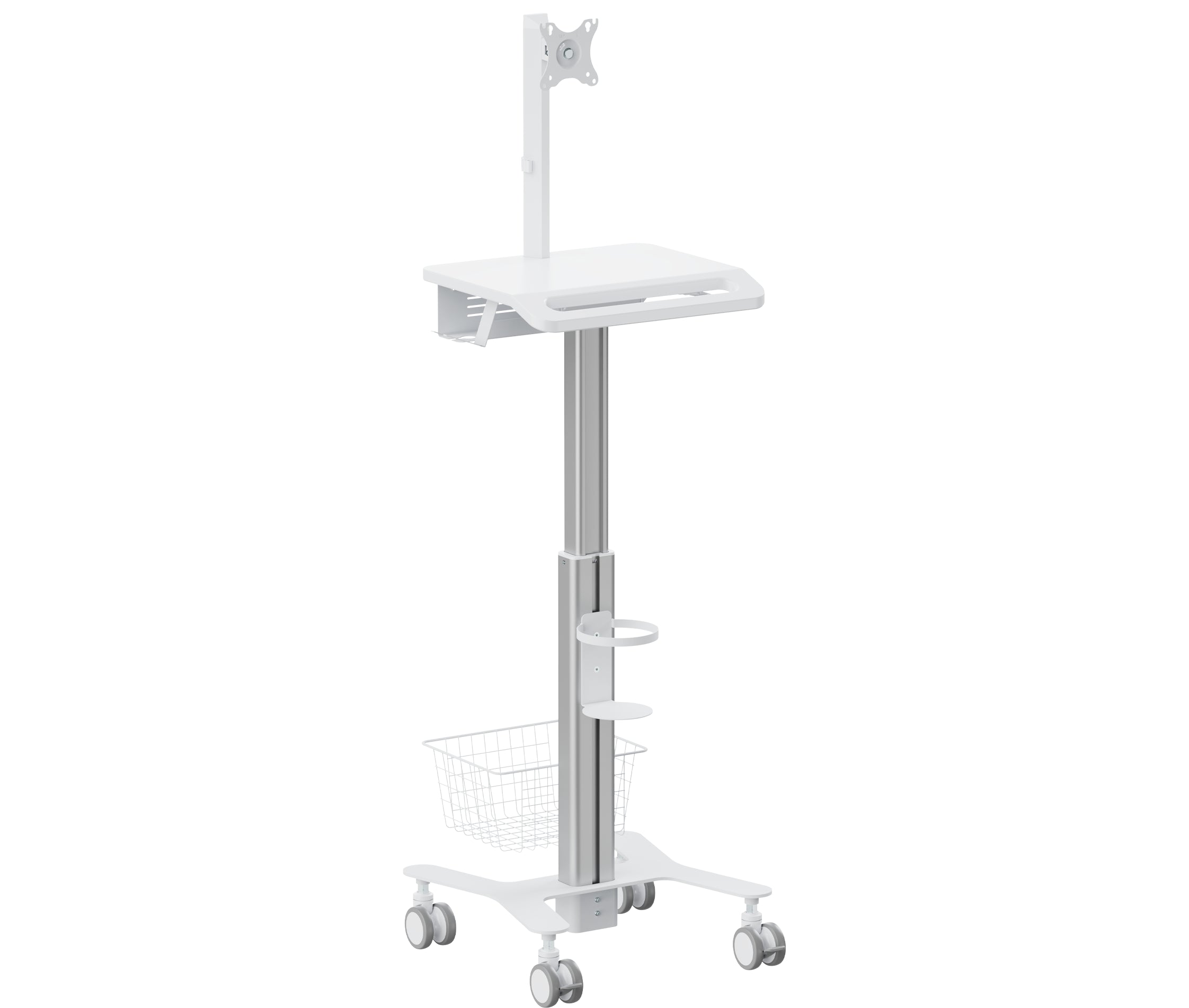 Carro Médico Multialmacén y Soporte para Monitor 17 a 27 Pulg