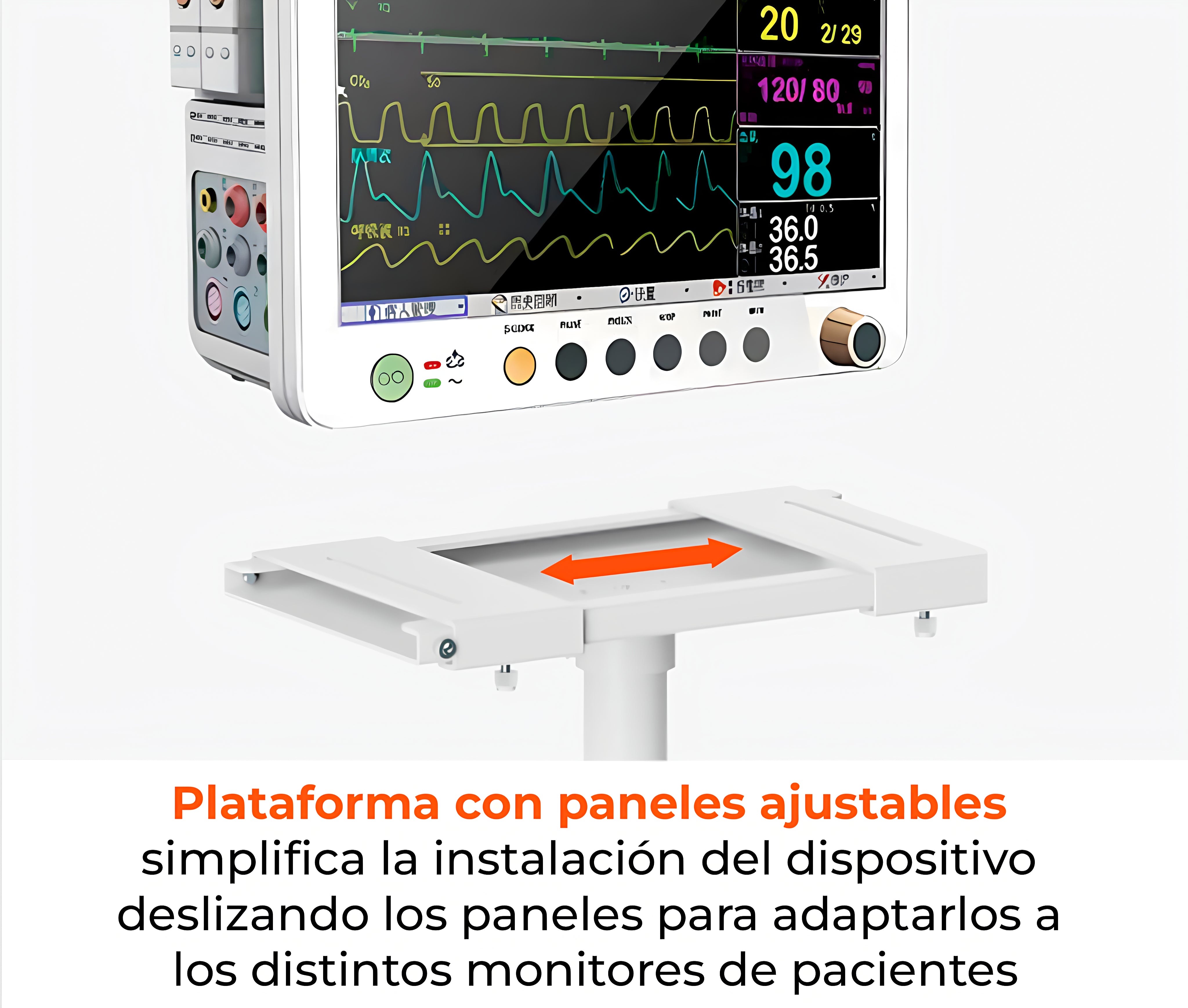 Carro para Monitor Medico Multiparametro