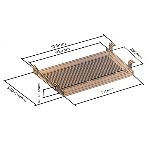 Bandeja Deslizante para Teclado - Debajo del Escritorio
