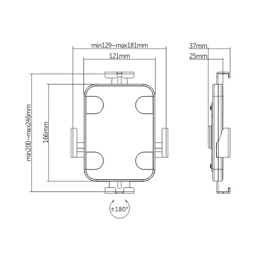 Soporte de Pared Universal Antirrobo para Tablets 7,9"-10.5"