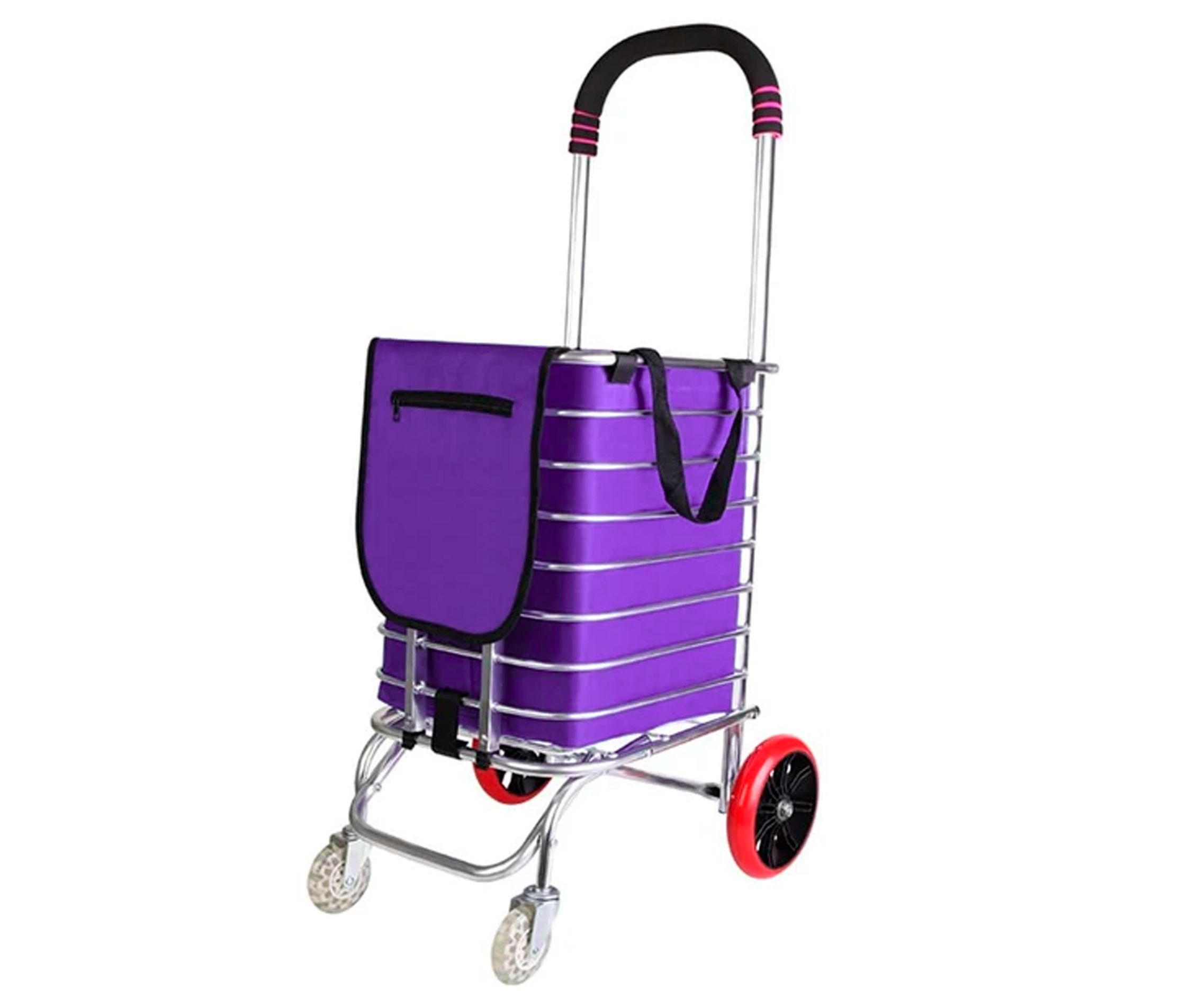 Coche de compras para Mercado / Carrito Plegable - Aluminio - 4 Ruedas