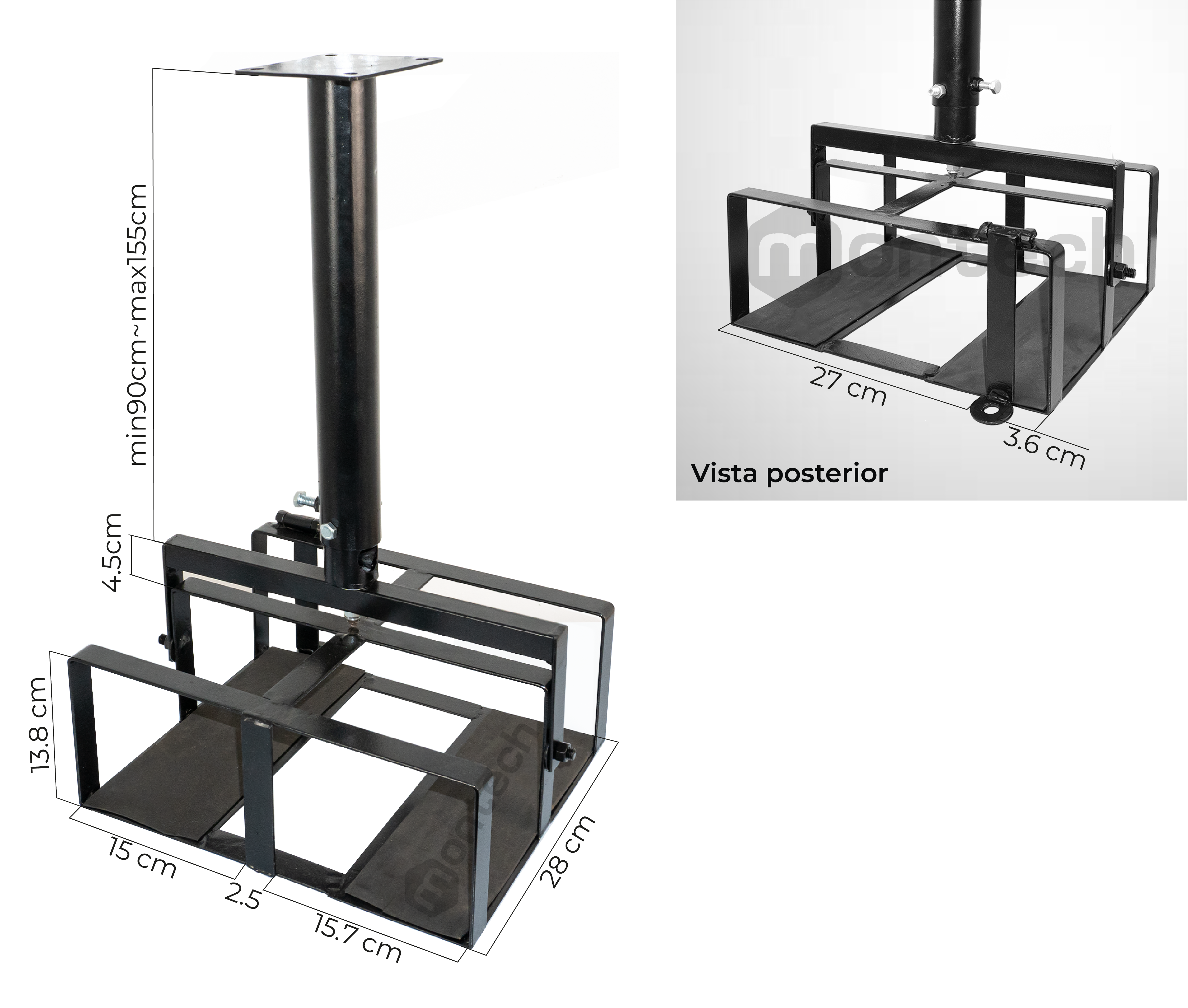 Soporte Techo para Proyector Tipo Jaula Antirrobo 34x28x13.8cm / Altura Tubo 90~155 cm