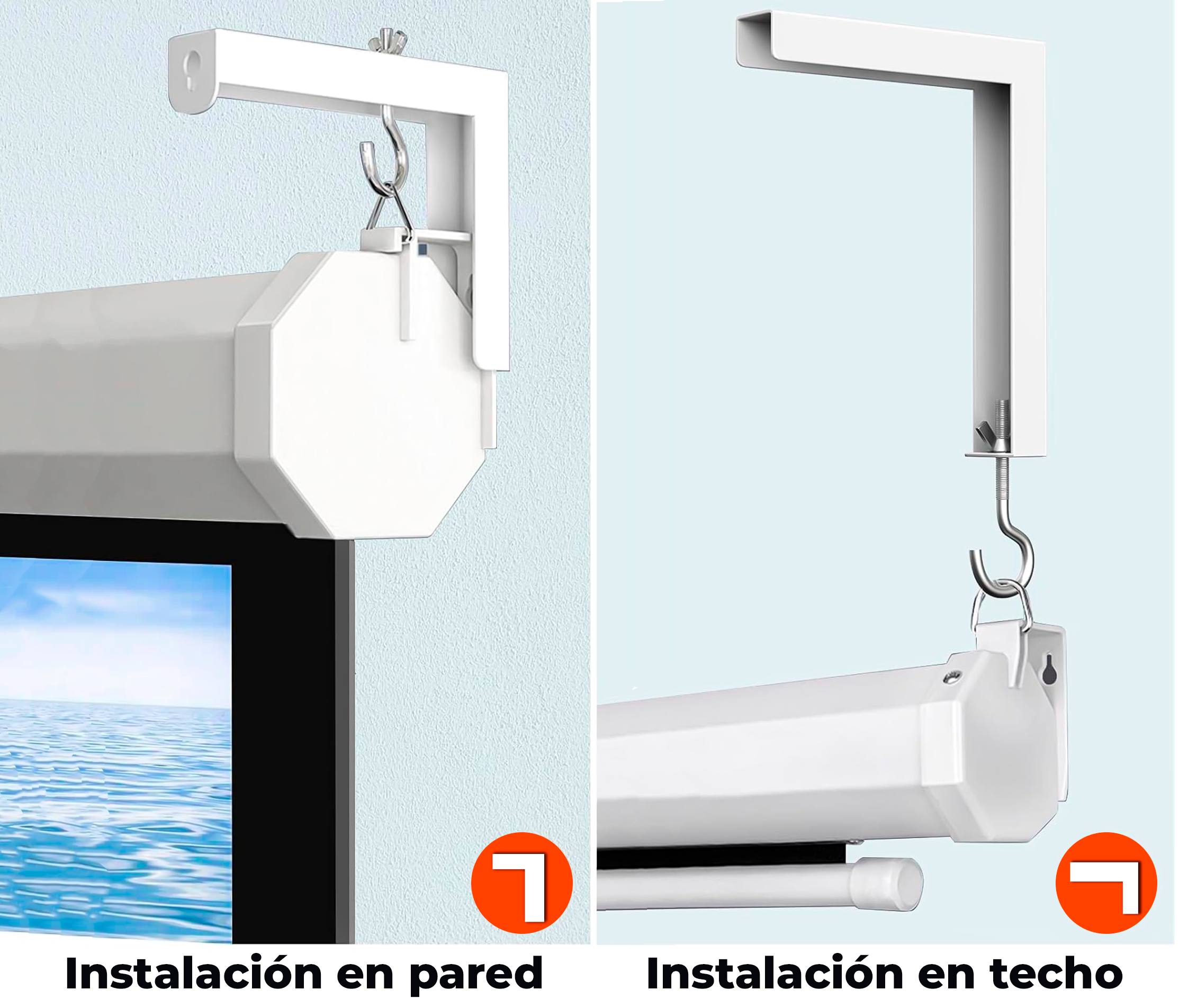 Soporte Colgador Universal de pared para Ecran hasta 180 Pulg (Par)