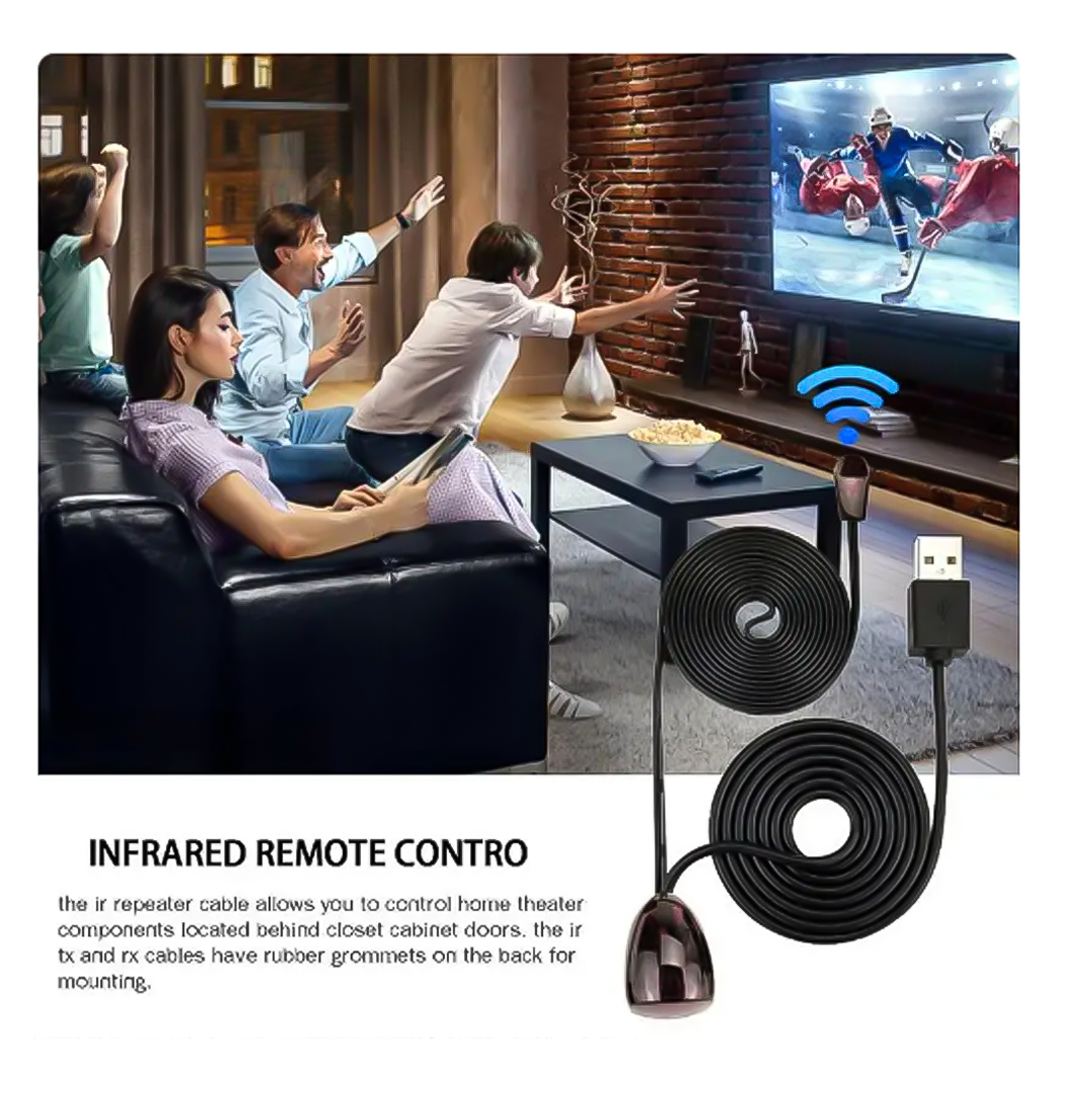 Repetidor IR / Extensor IR infrarrojo para Control Remoto con 1 Receptor y 1 Emisor