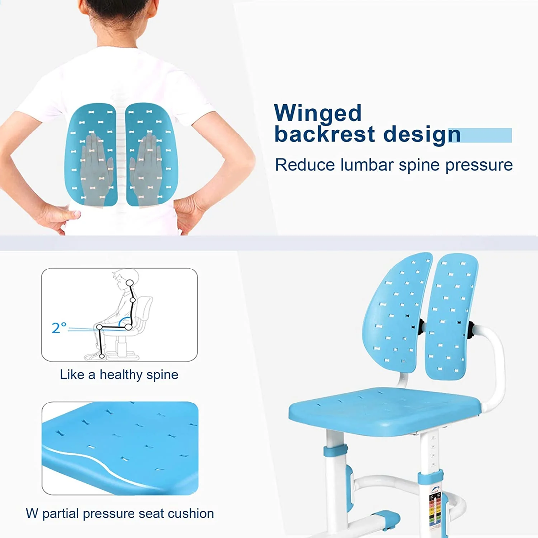Silla Ergonómico Ajustable para Niños 3 a 13 años - Espaldar Divido