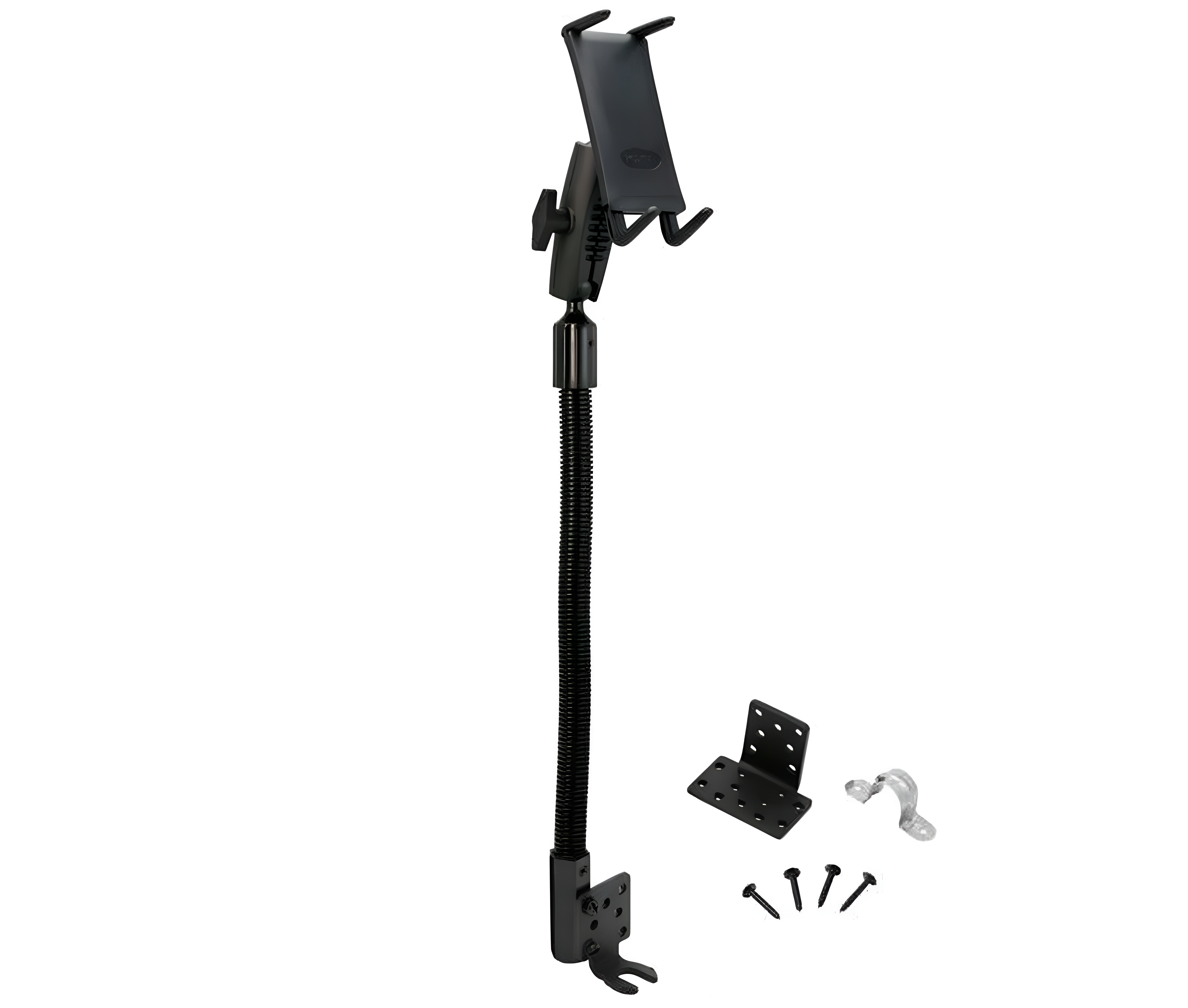 Soporte con brazo Flexible 55 cm para tablet 5 a 8 Pulg / Fijación en asiento del auto y camiones