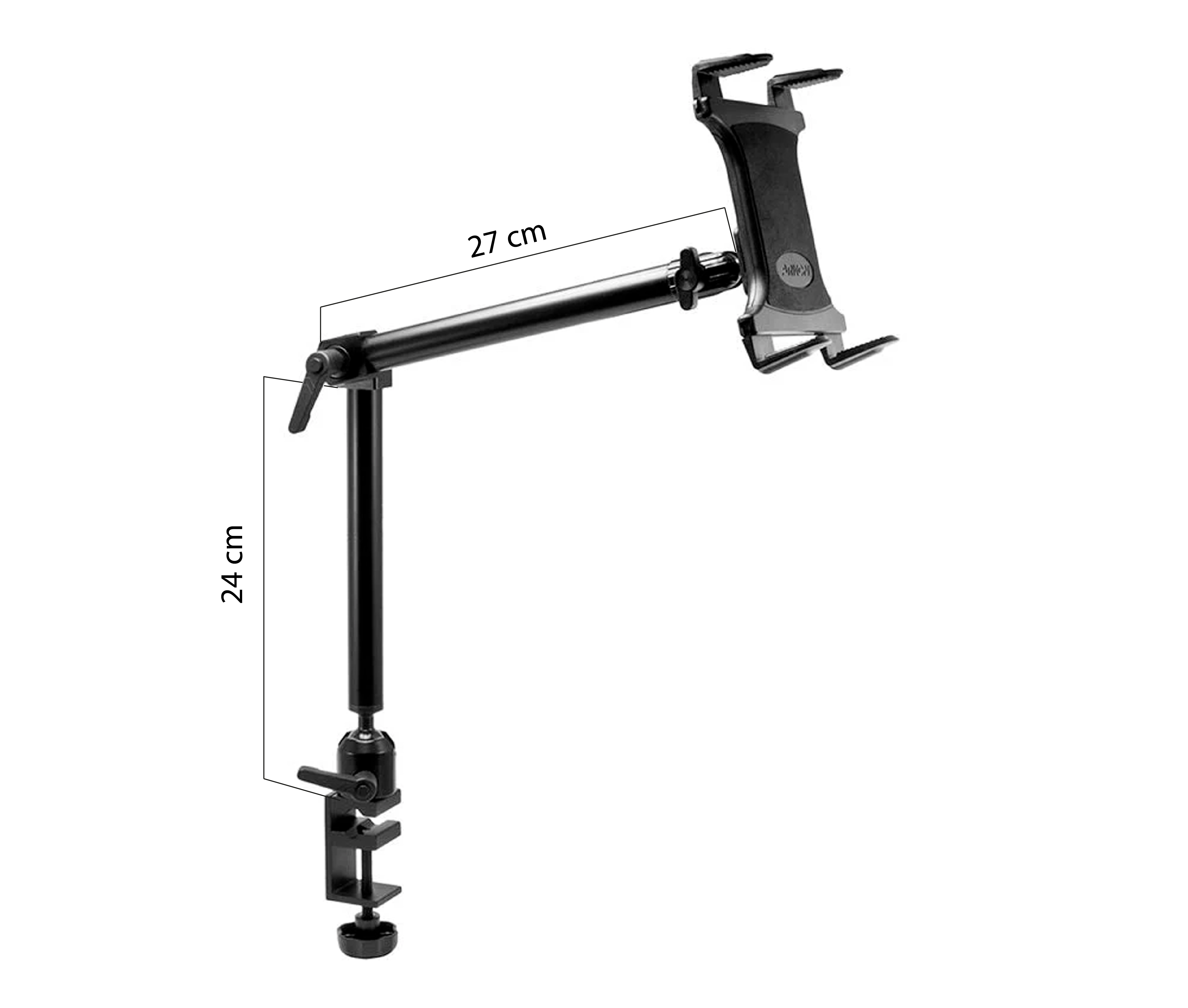 Soporte para tablet 7 a 18.4 Pulg - Montaje en Escritorio o Silla de Ruedas - Abrazadera tipo Prensa