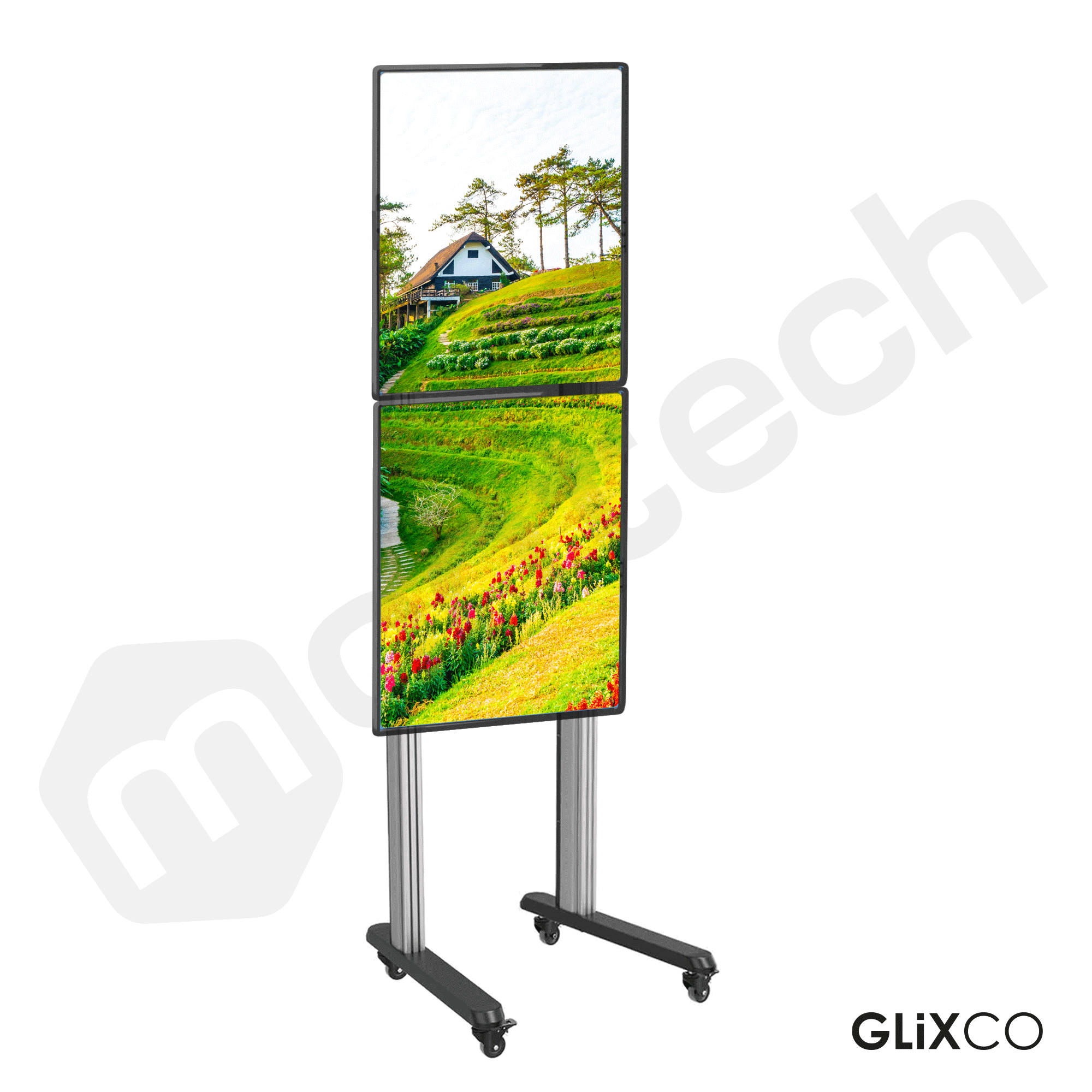Pedestal para Doble Pantalla Videowall TV 40 a 65 pulg / VESA Max 600x400mm / Carga 50 kg