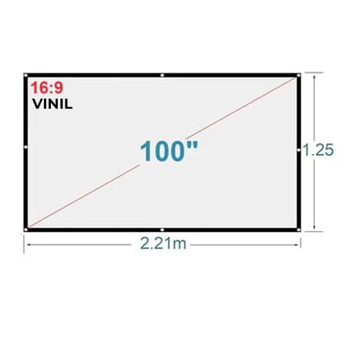 Ecran con Ojal 100 Pulg (16:9) 2.21x1.25 m / Vinil