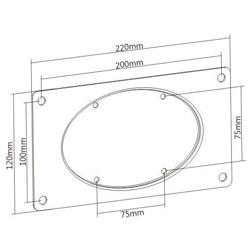 Adaptador Extensión Convierte Vesa 75x75 a 200x100mm para TV y Monitores de 32 a 42 Pulg