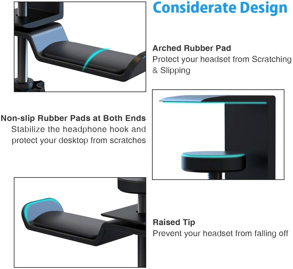 Soporte Doble para Audífonos con Abrazadera