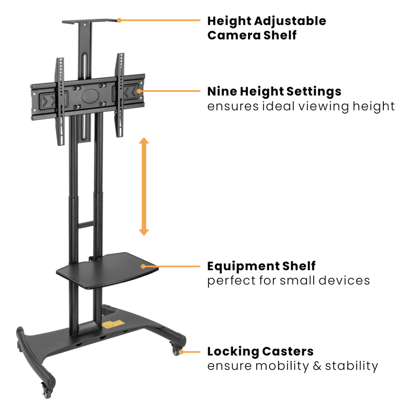 Pedestal con Rueda para TV 32 a 65 Pulg / VESA Max 600x400mm / Carga 45 kg