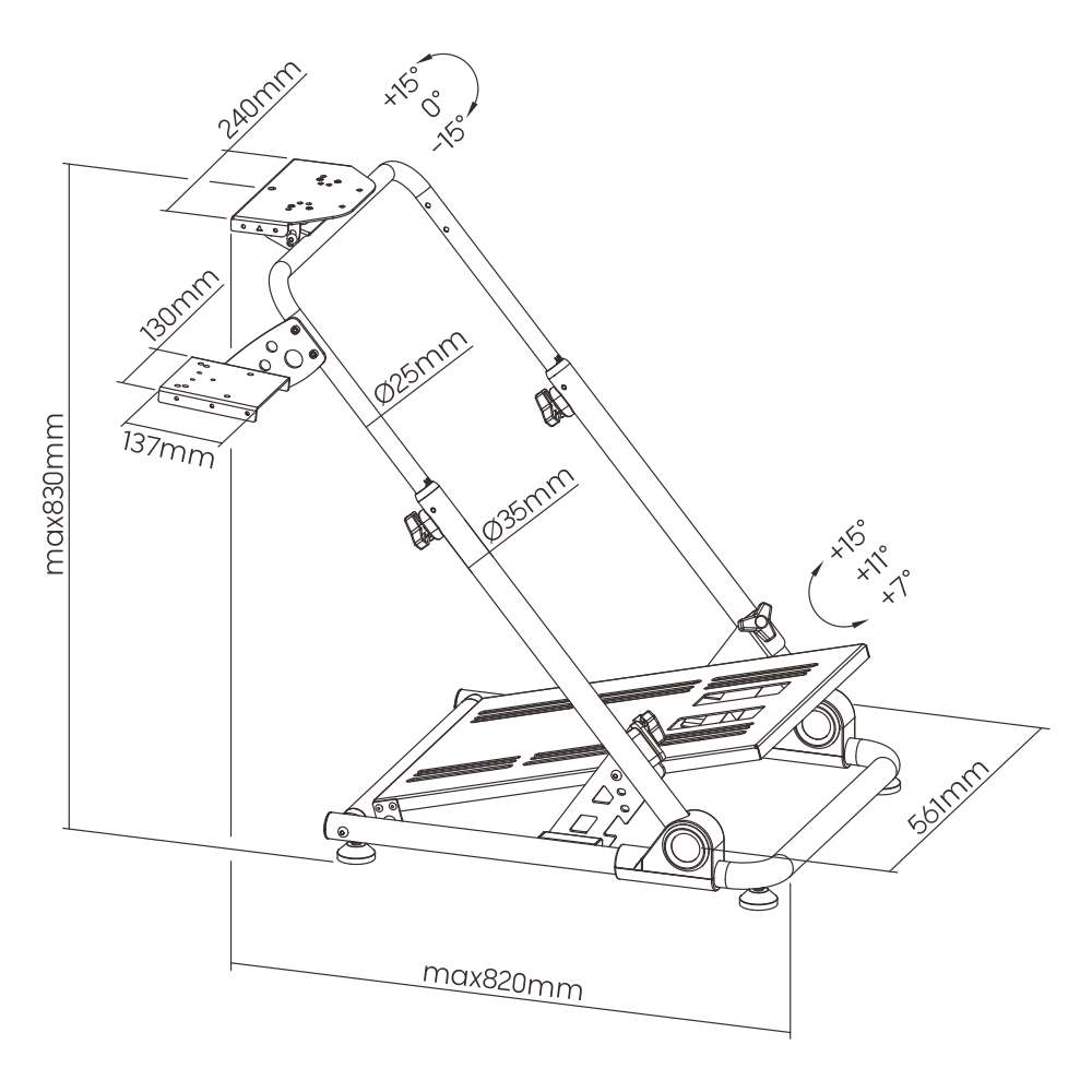 Soporte plegable para Volante de Carreras con Palanca de Cambios