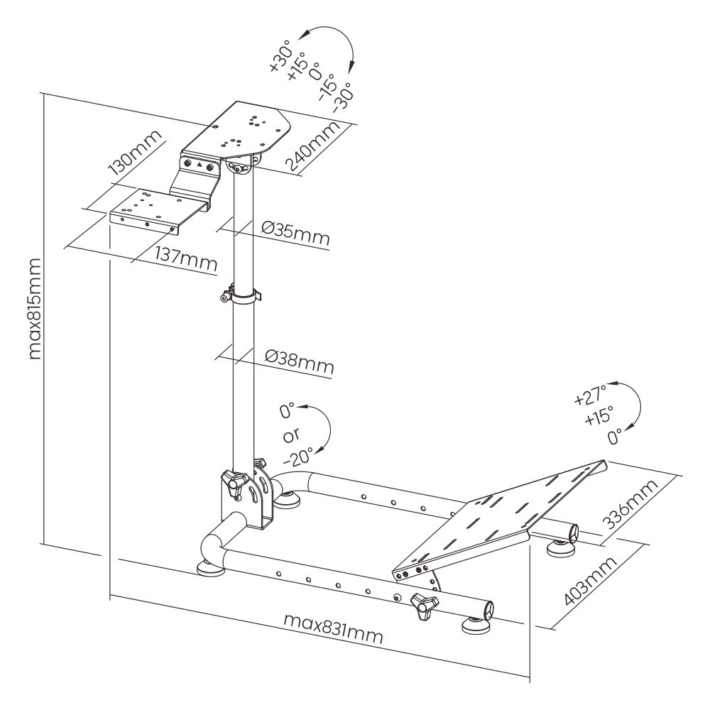 Soporte plegable para Volante de Carreras con Palanca de Cambios