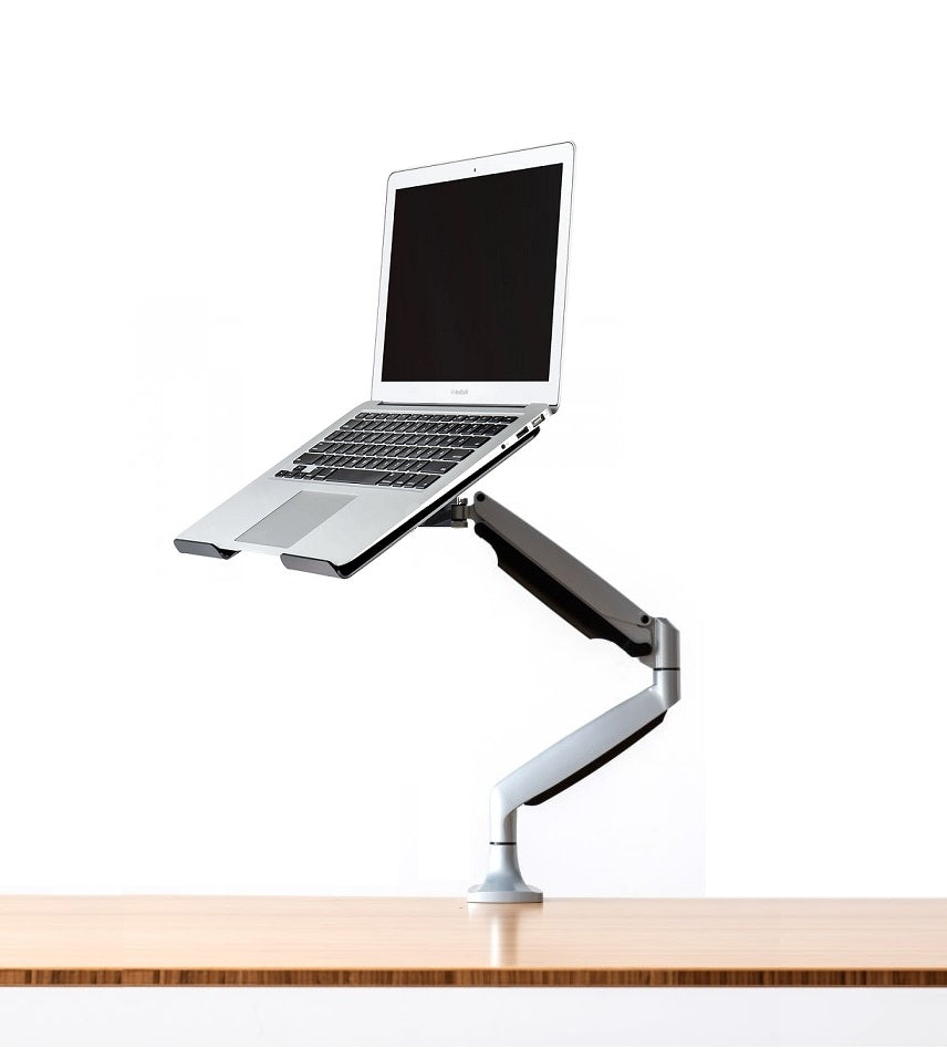  Soporte ajustable de aluminio para laptop, plegable, portátil.  Compatible con MacBook Air Pro, HP, Lenovo, Dell y otras laptops y tabletas  de 10 a 15.6 pulgadas (plata) : Electrónica