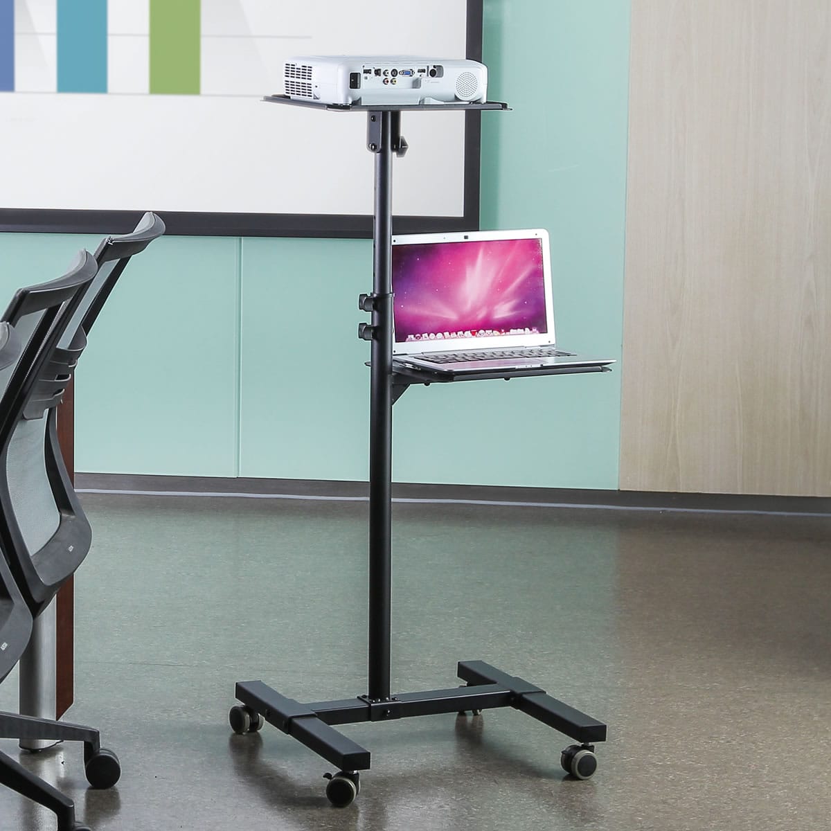 Mesa móvil con ruedas para Proyector & Laptop